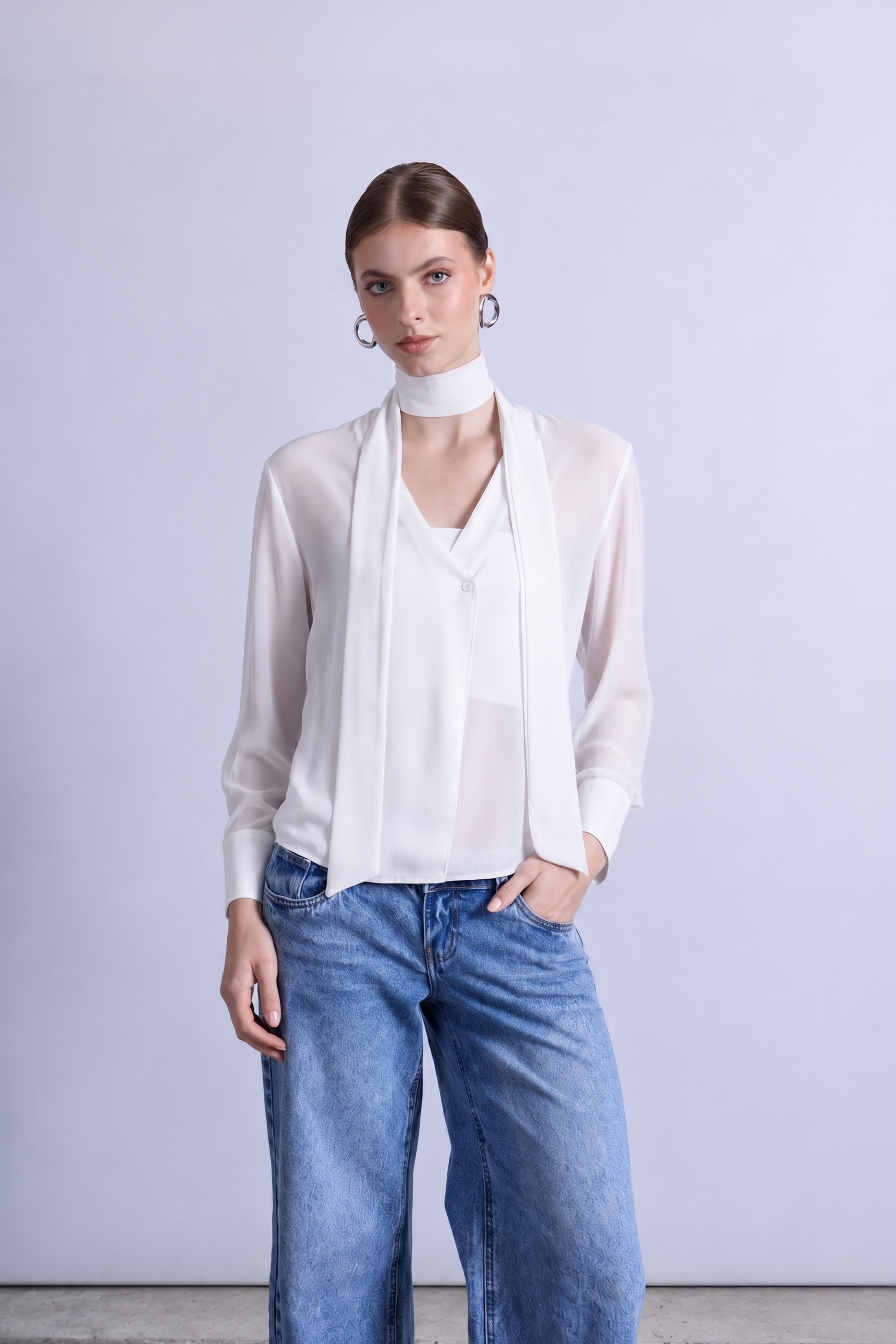 Blusa con Fular - Perla