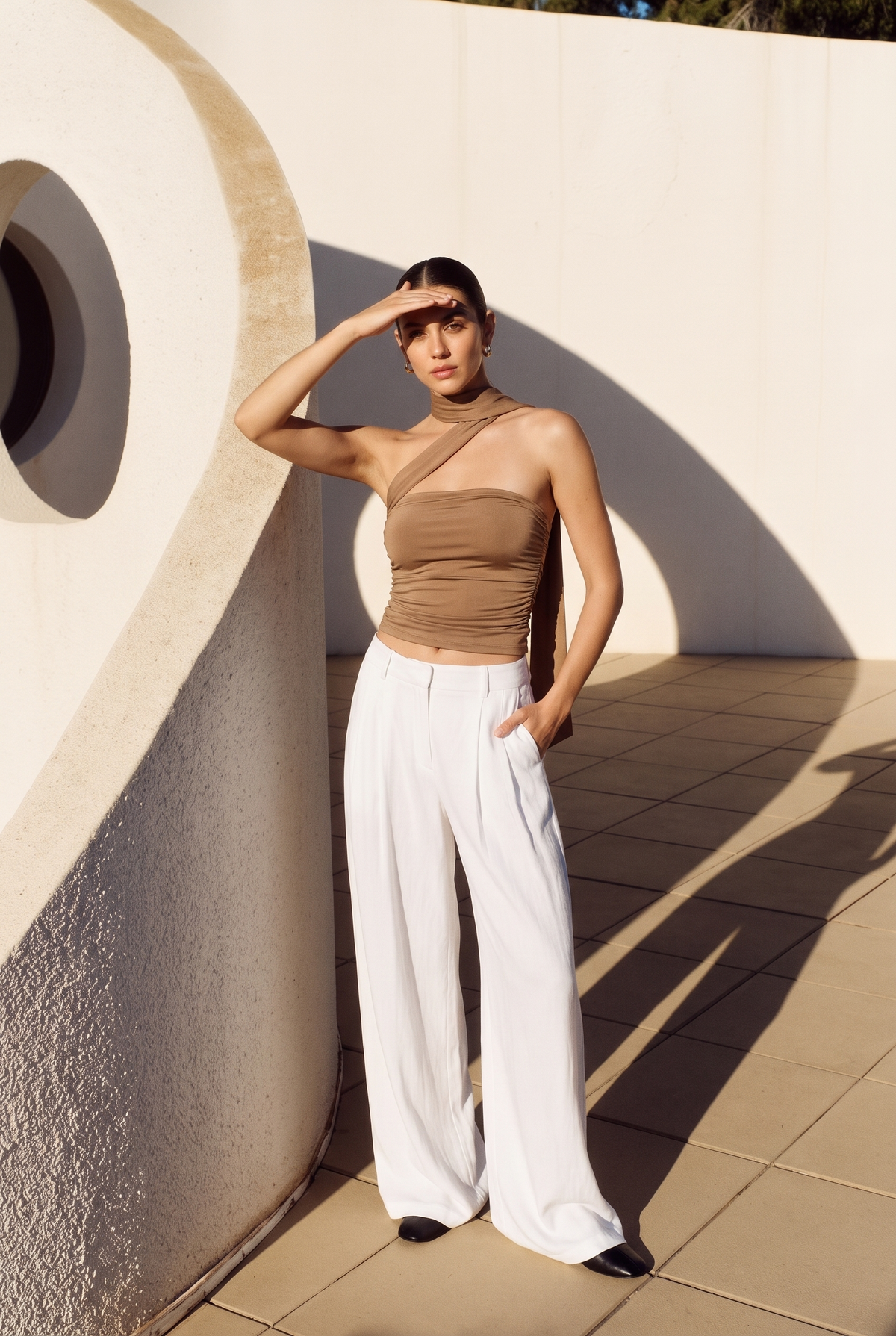 Top Lazo Strapless - Topo