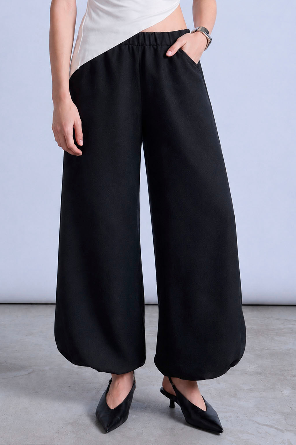 Pantalón Harem Fluido - Negro