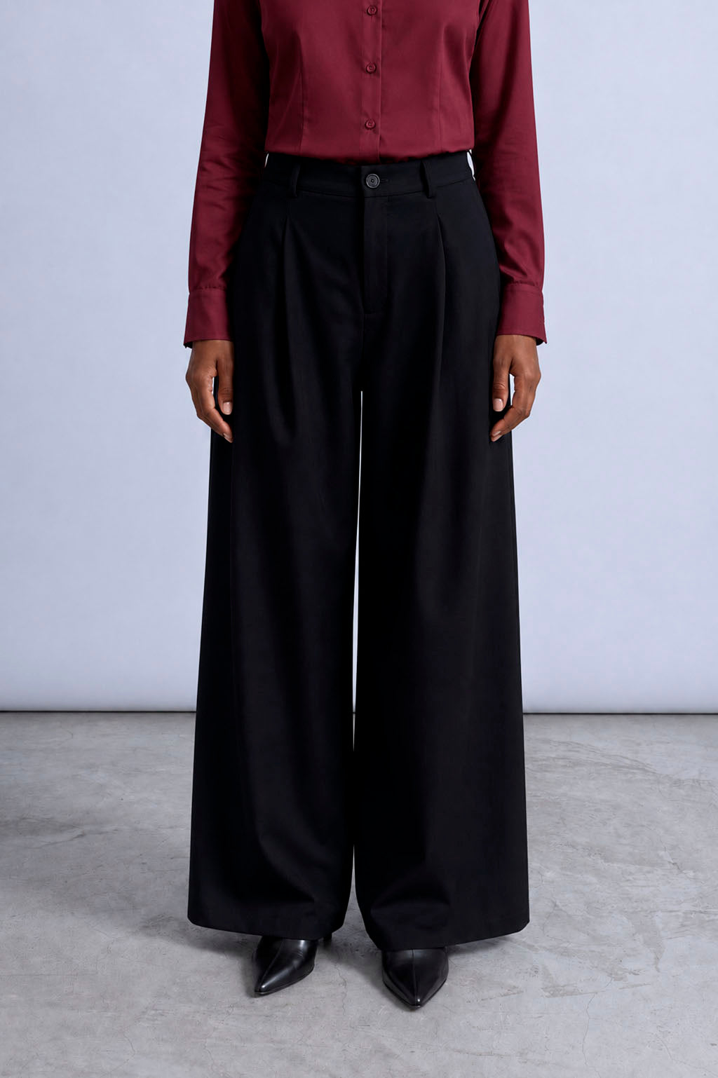 Pantalón Sastrero Pliegues - Negro