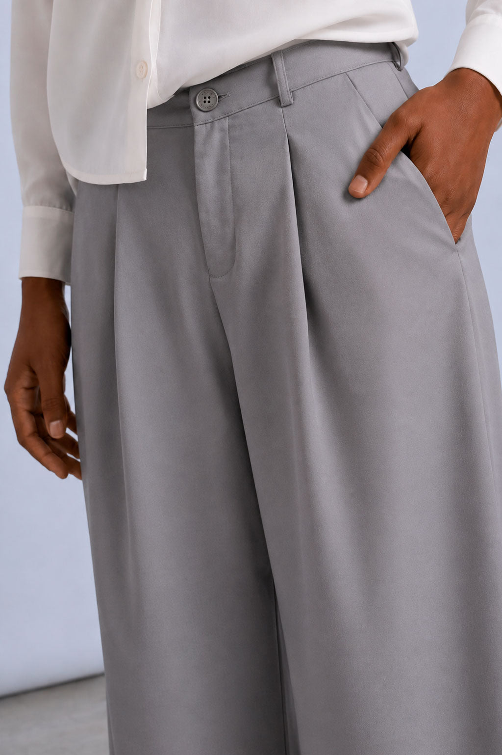 Pantalón Sastrero Pliegues - Gris