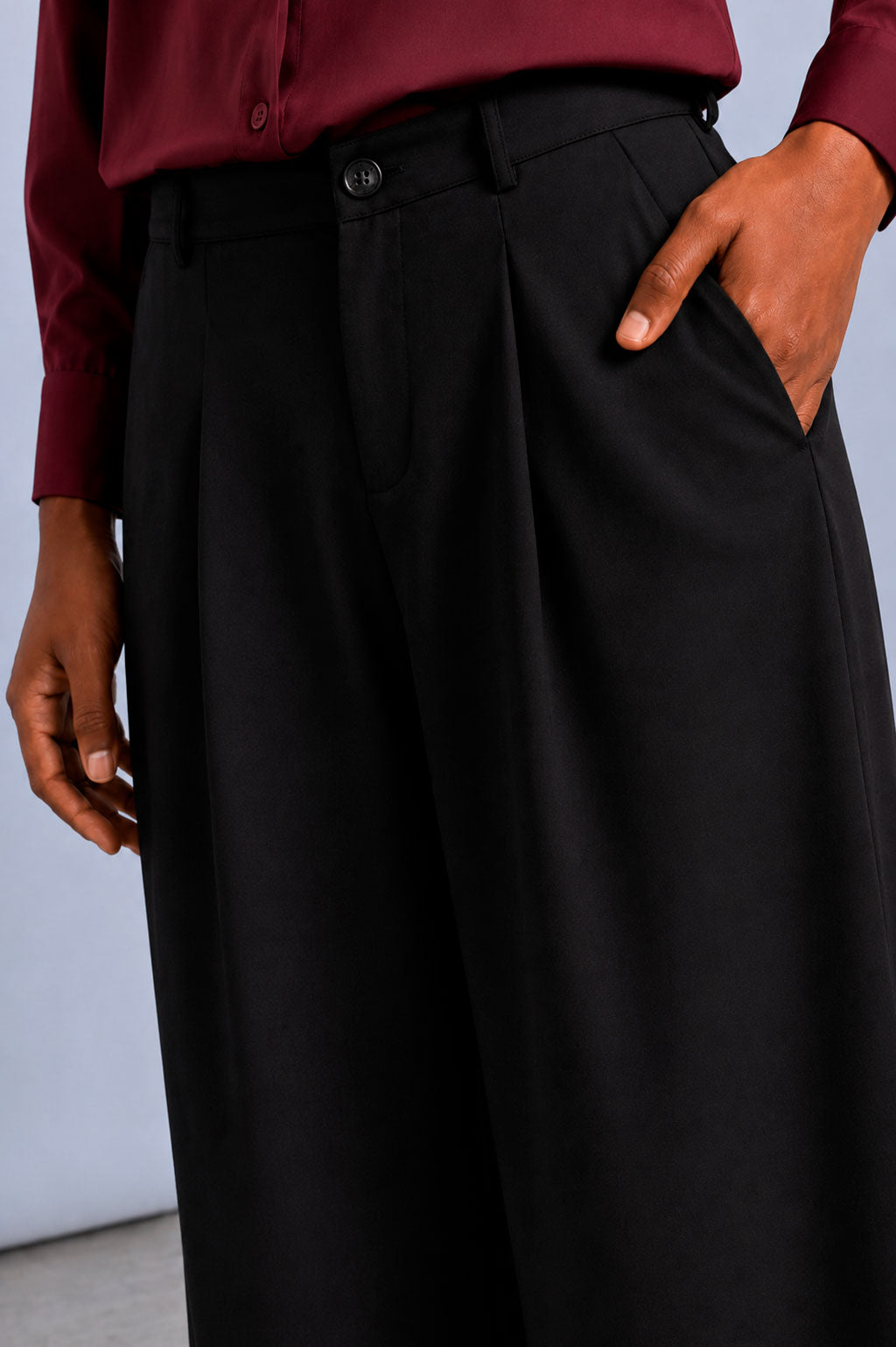 Pantalón Sastrero Pliegues - Negro