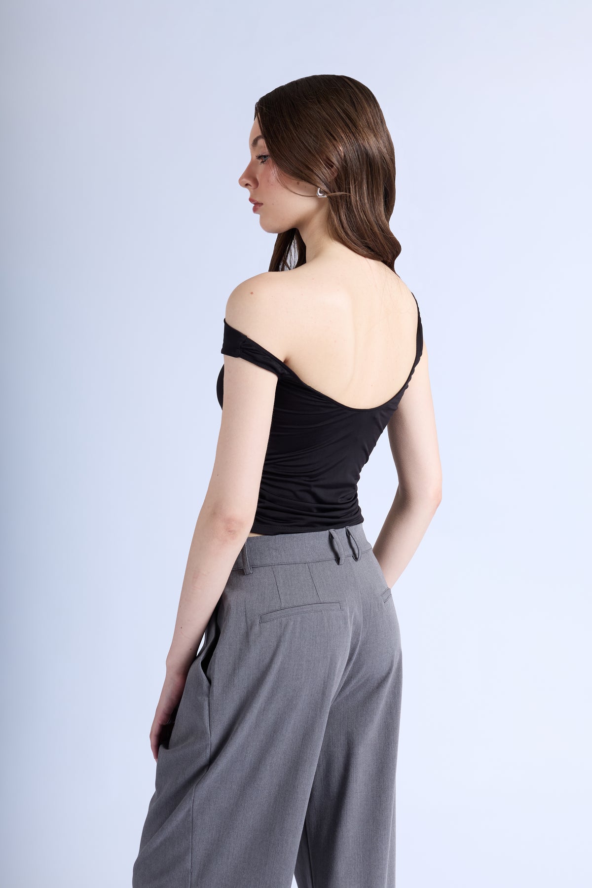 Top Minimal One Shoulder - Negro