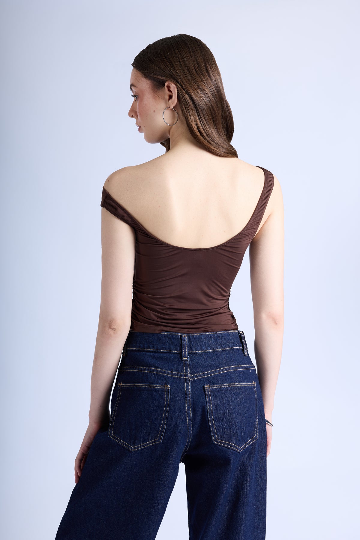 Top Minimal One Shoulder - Marrón