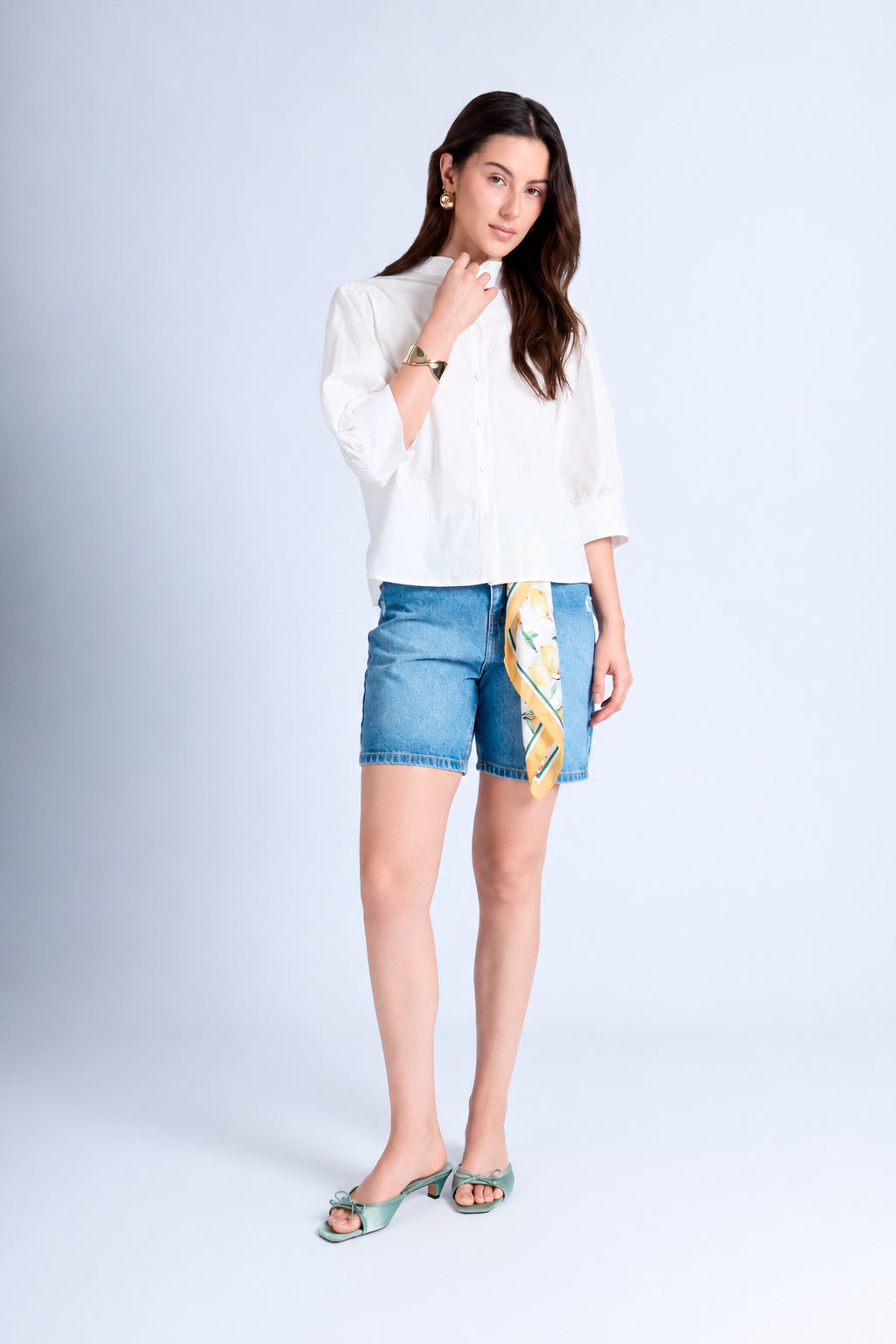 Blusa Manga Abullonada - Perla