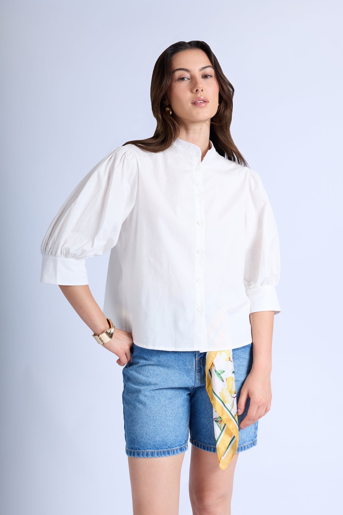 Blusa Manga Abullonada - Perla