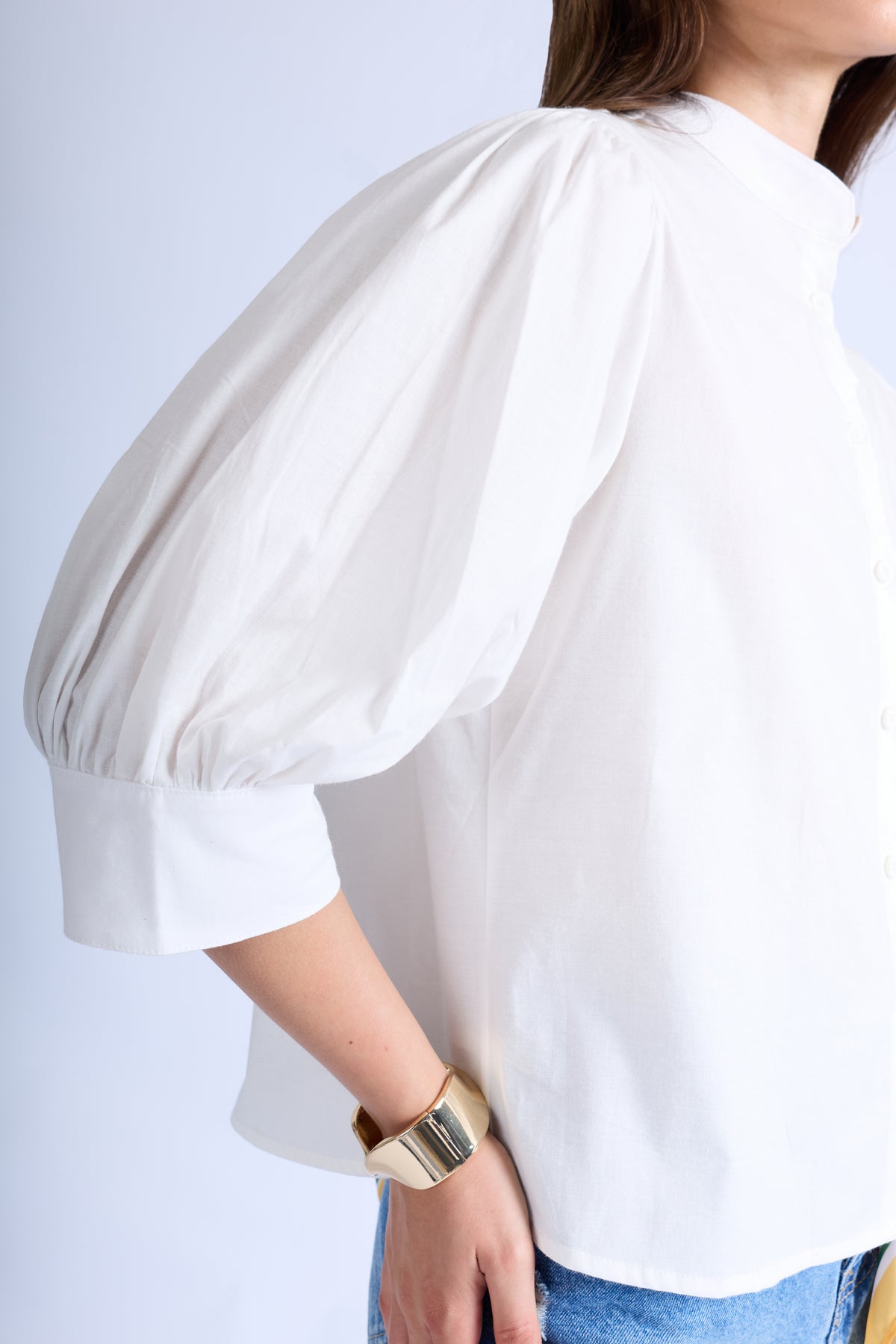 Blusa Manga Abullonada - Perla