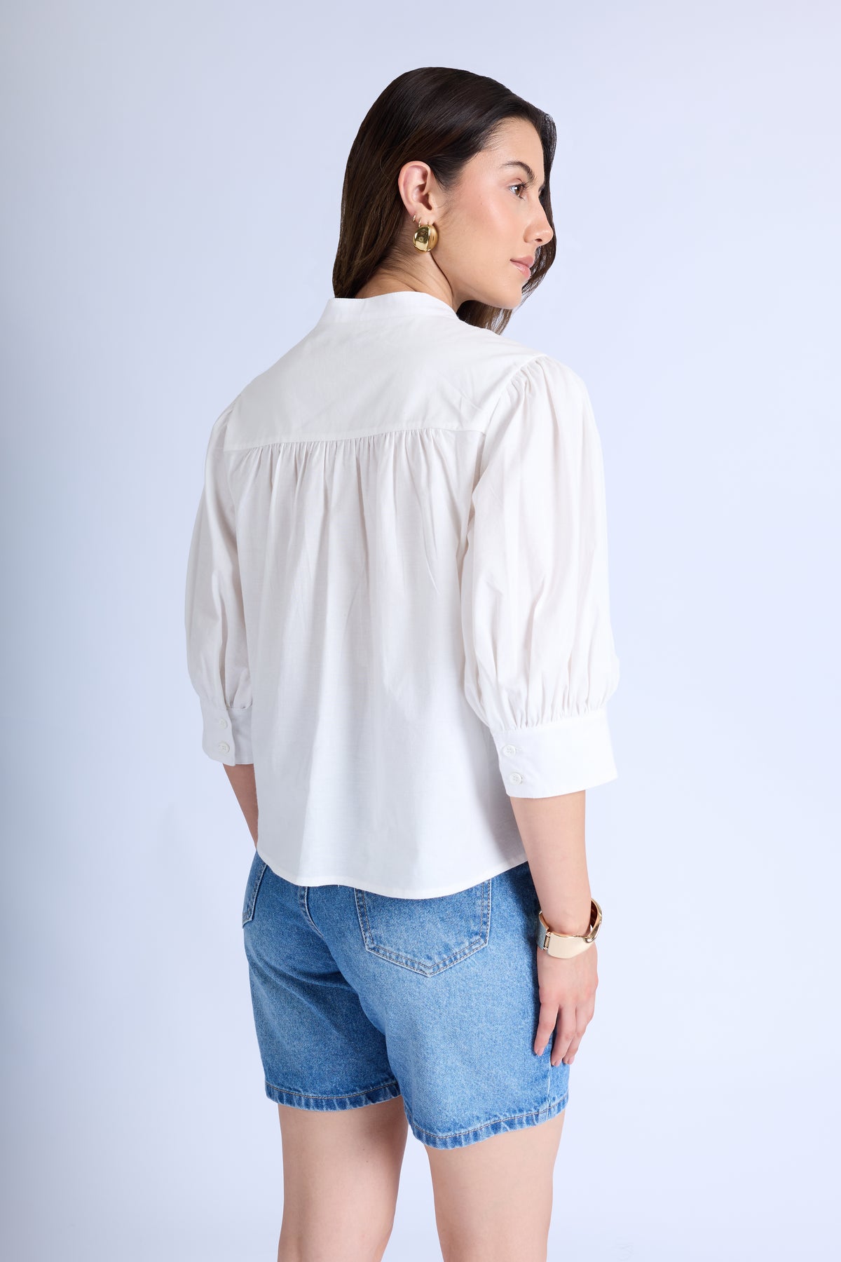 Blusa Manga Abullonada - Perla