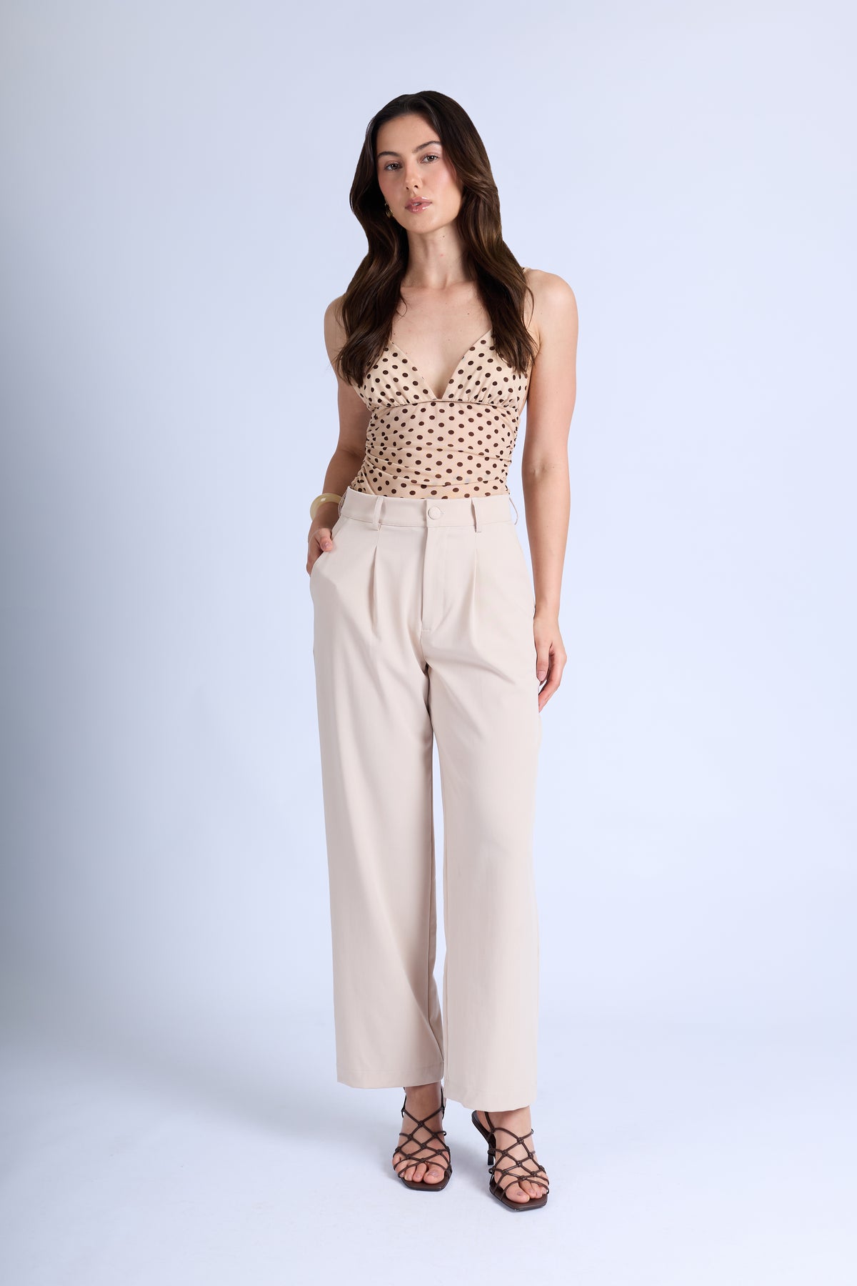 Pantalón Sastre Palazzo - Beige