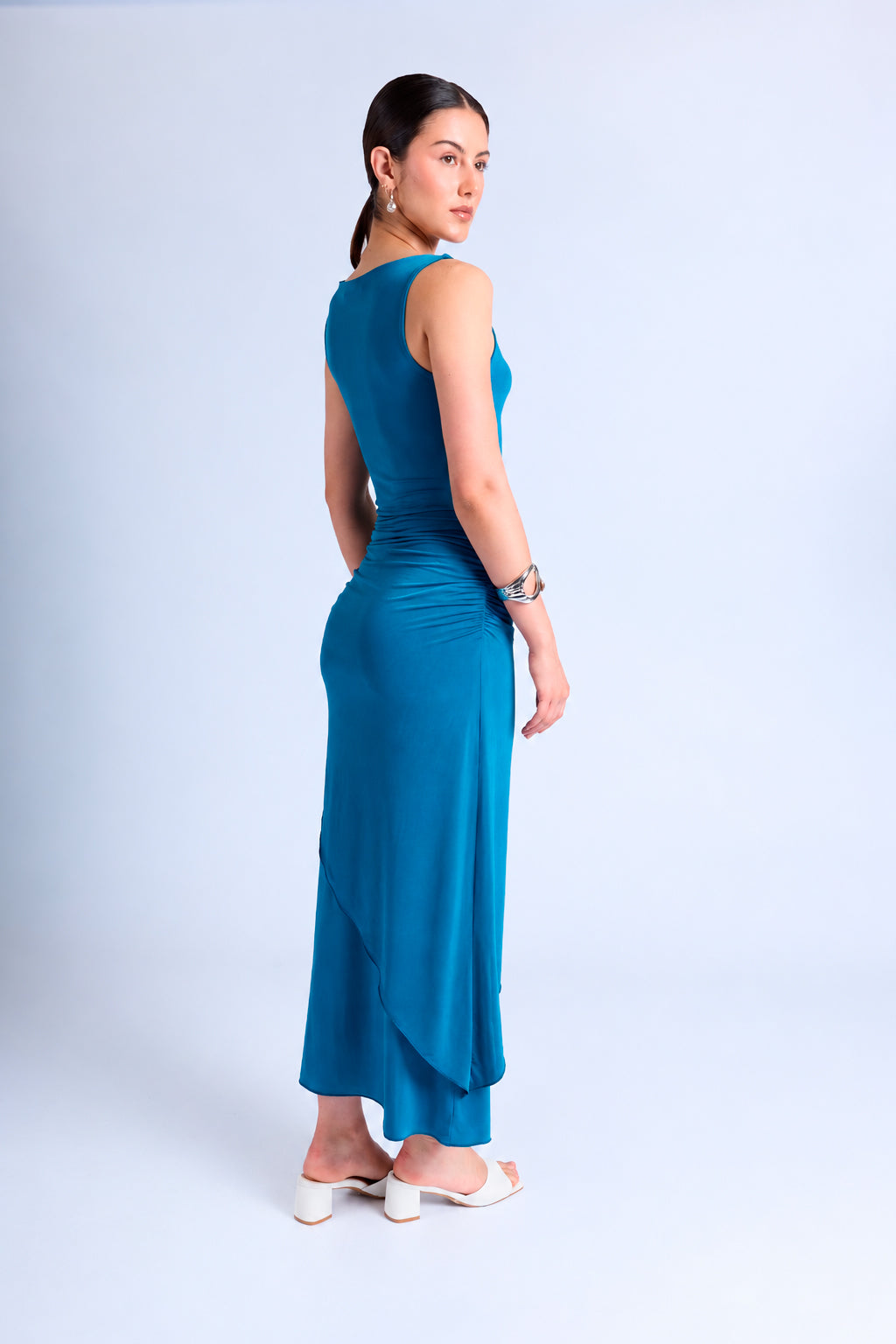 Vestido Midi Asimétrico - Cobalto