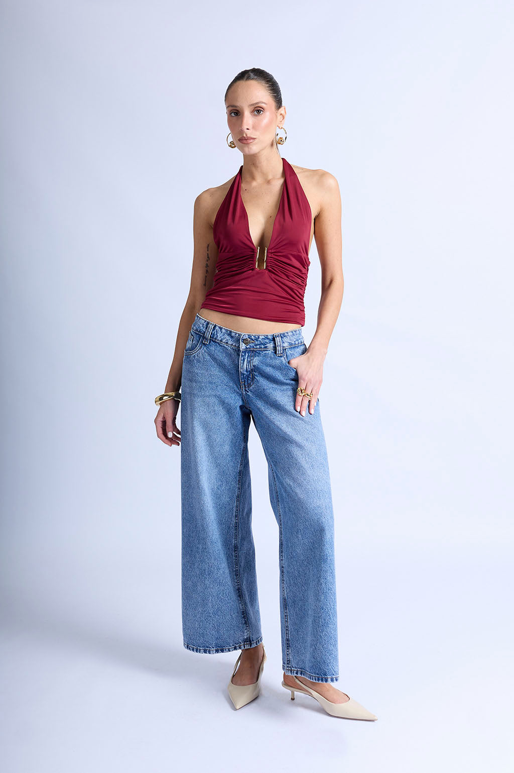 Top Halter Luxe - Guinda
