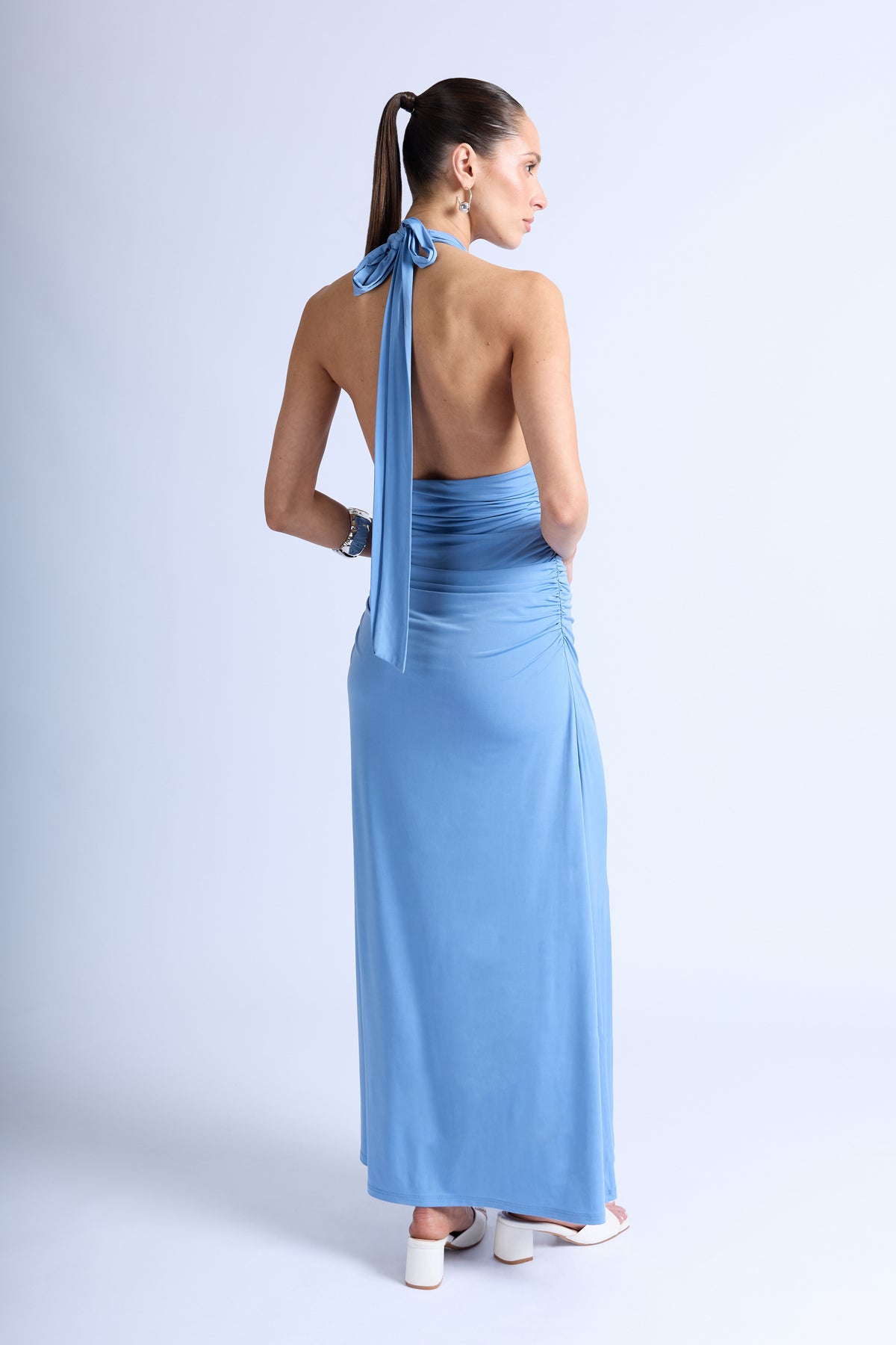 Vestido Halter Ribbon - Acero