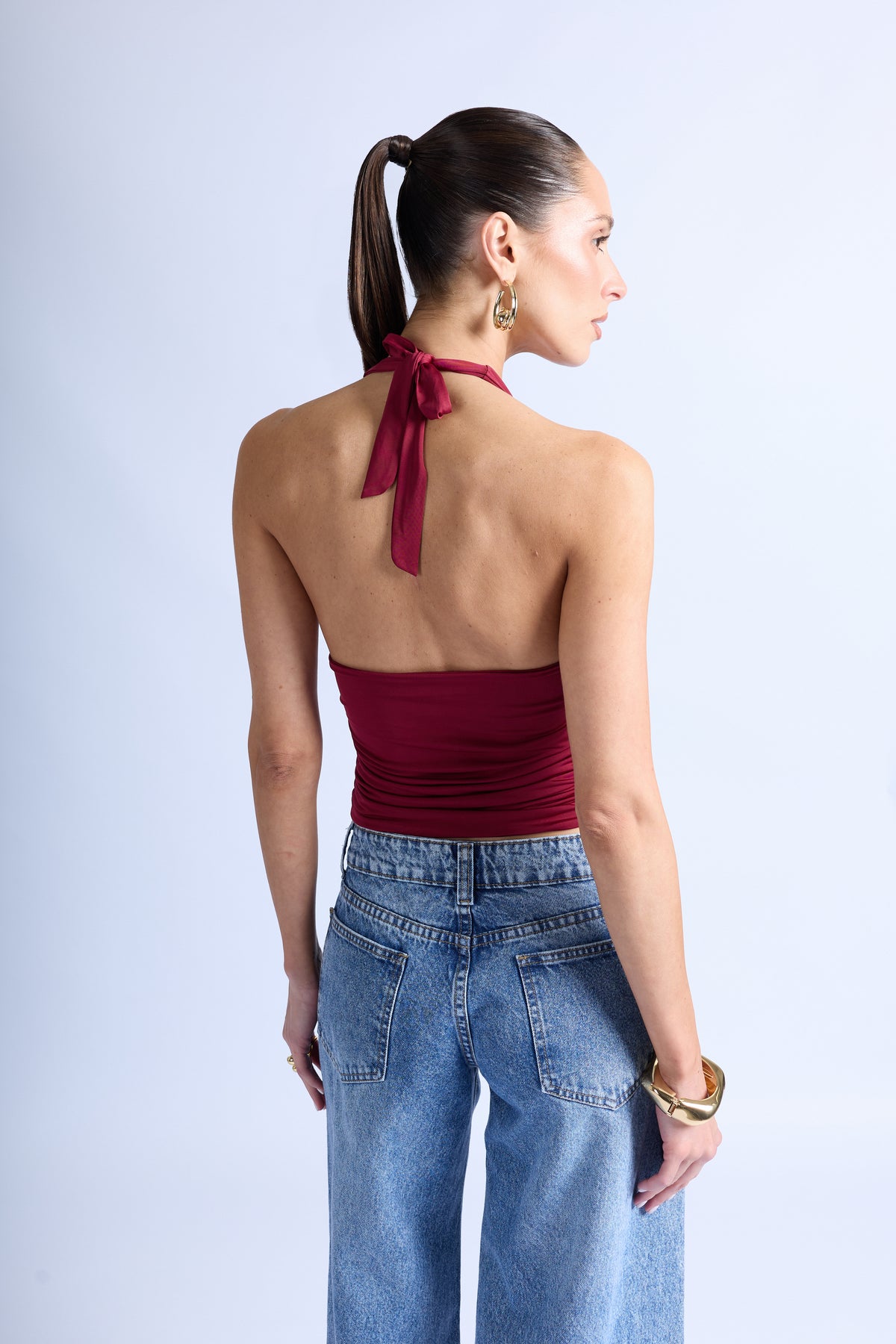 Top Halter Luxe - Guinda
