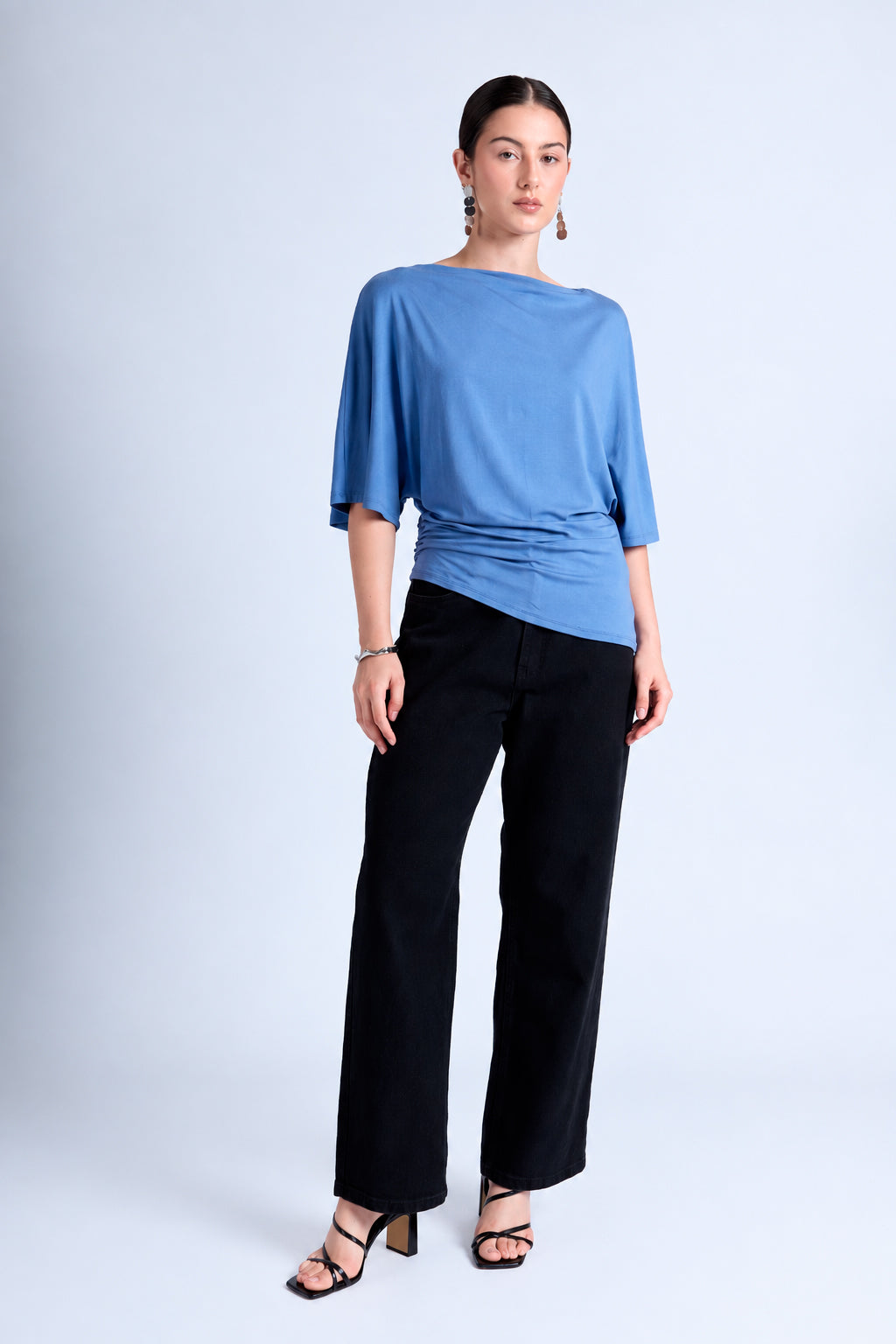 Blusa Básica Manga Amplia - Acero