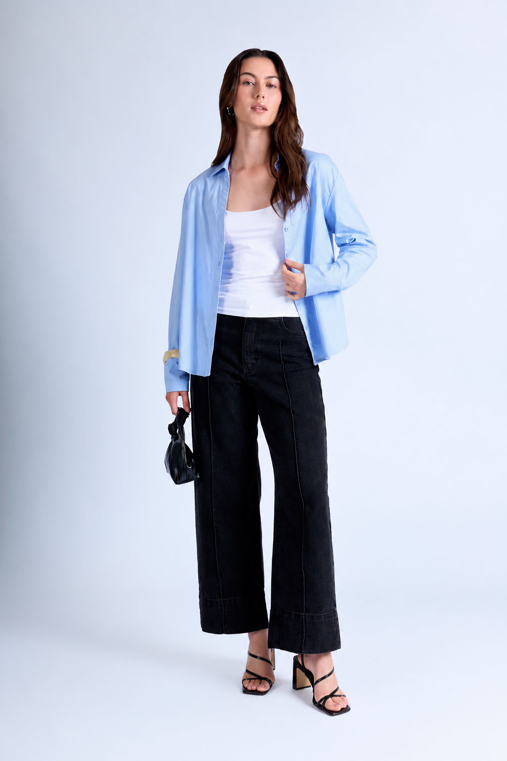 Blusa Oversize Fluida - Celeste