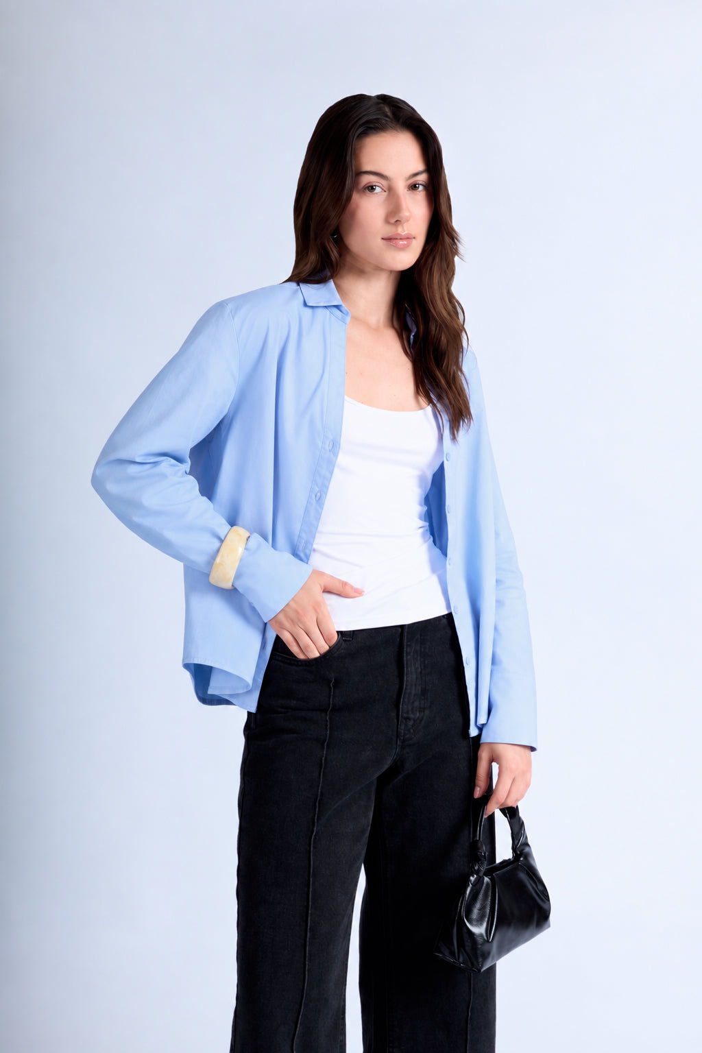 Blusa Oversize Fluida - Celeste