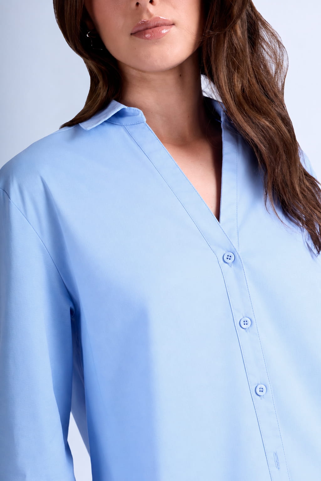 Blusa Oversize Fluida - Celeste