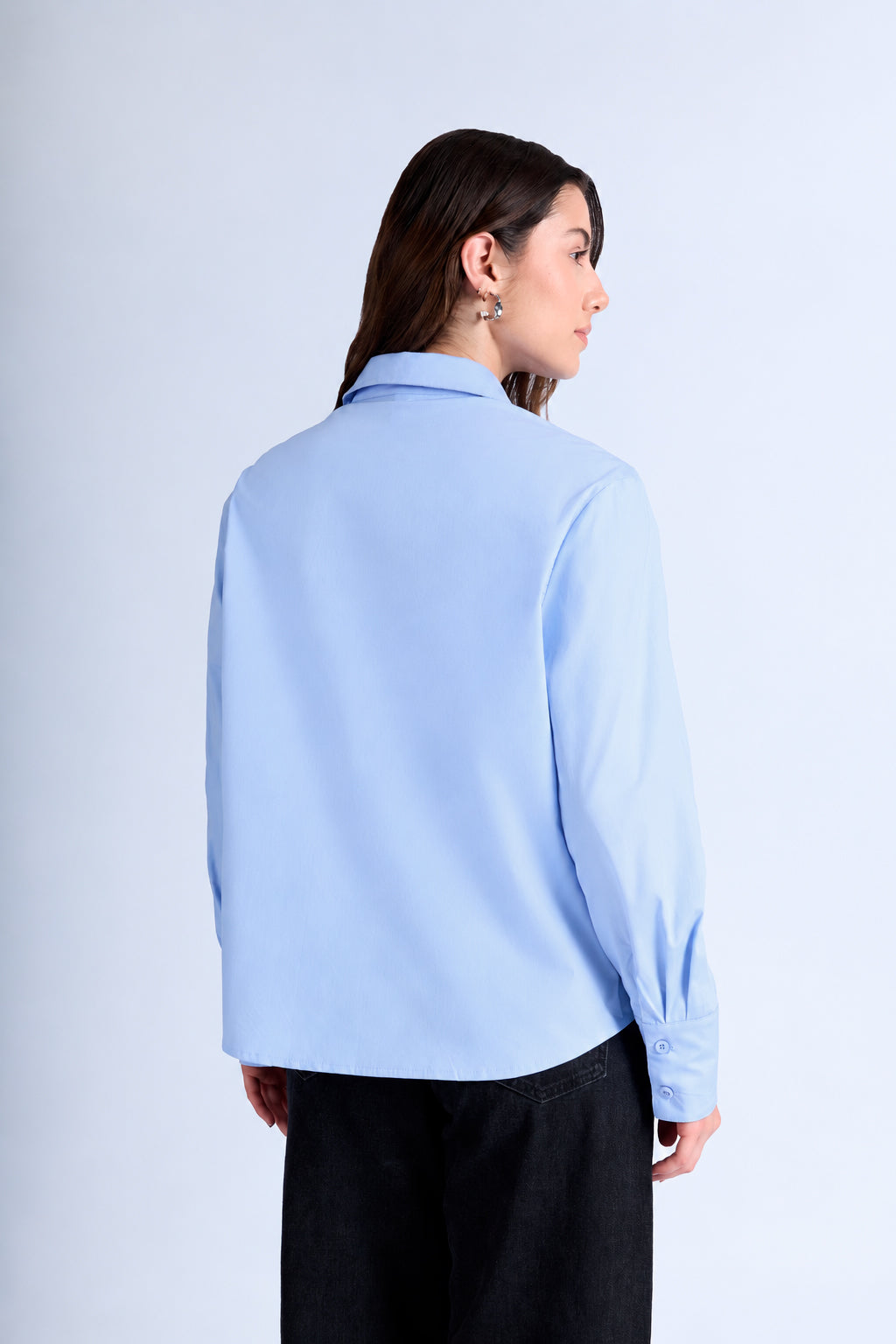 Blusa Oversize Fluida - Celeste