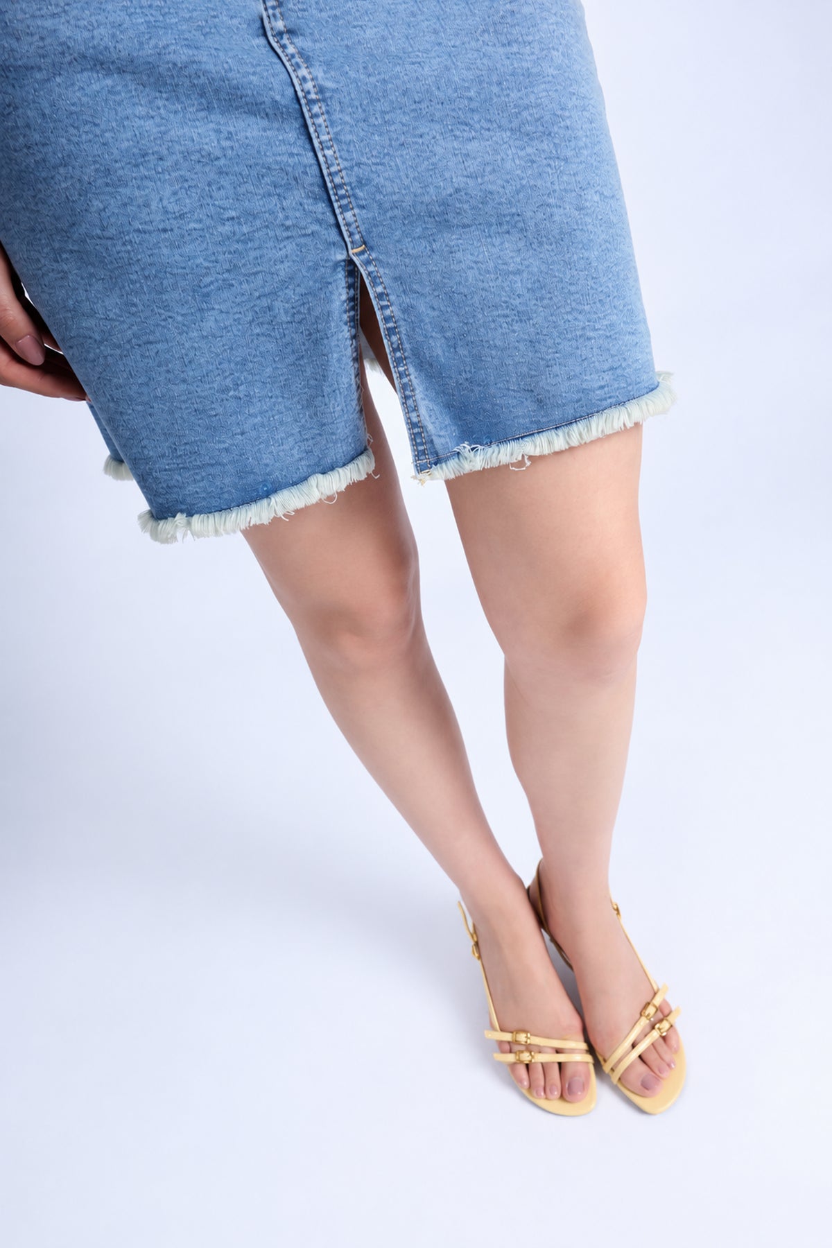 Falda Denim Midi - Bleach