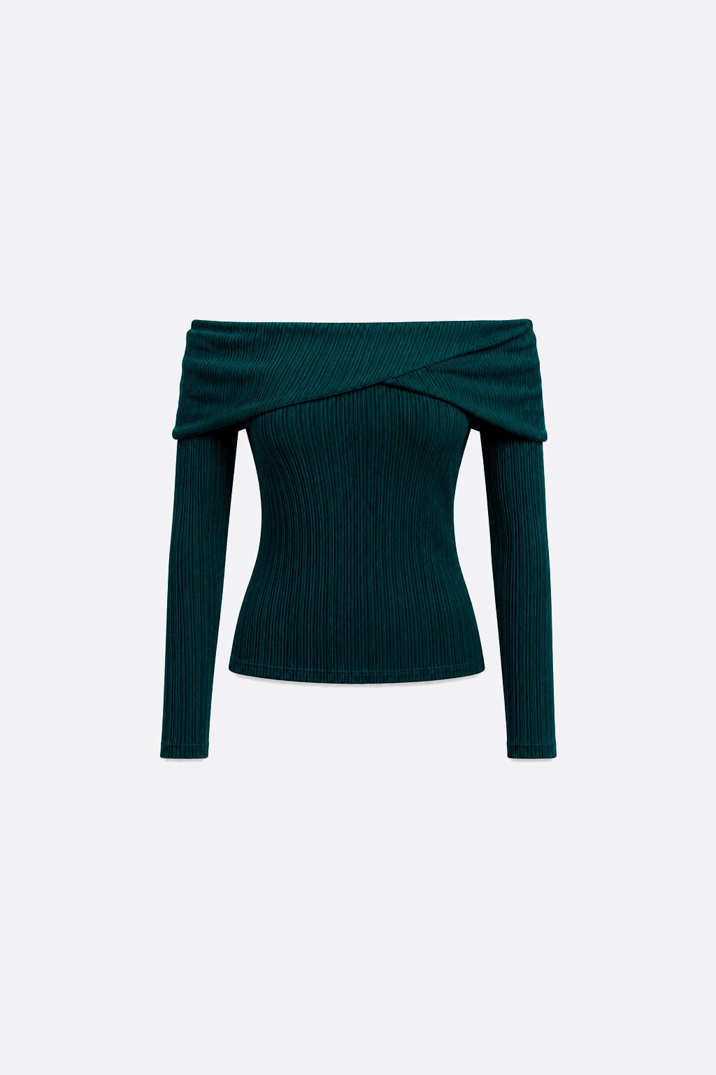 Sweater Cruzado Off Shoulder - Verde Botella