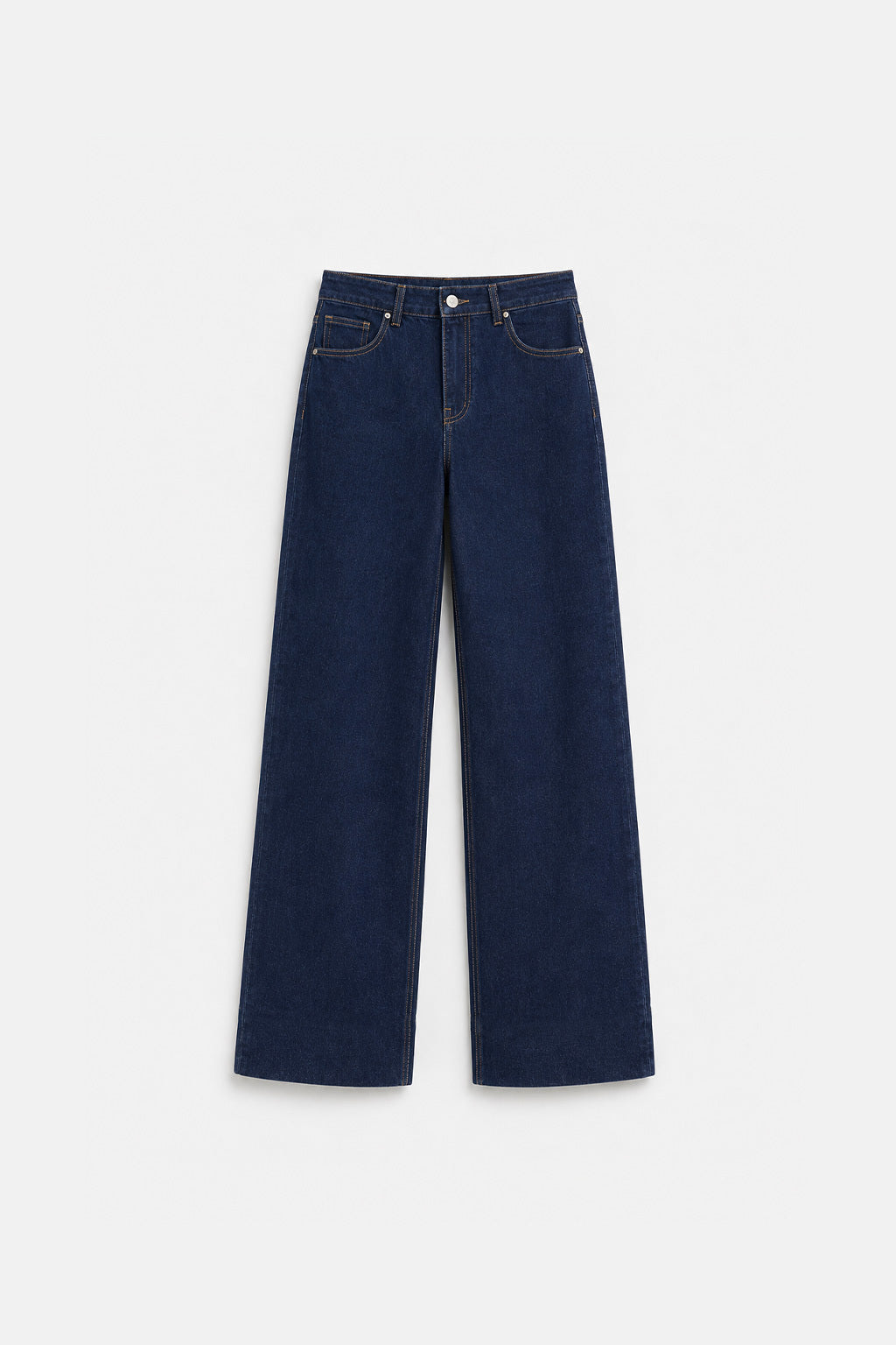 Pantalón Denim Barrel Tiro Alto - Azul Índigo