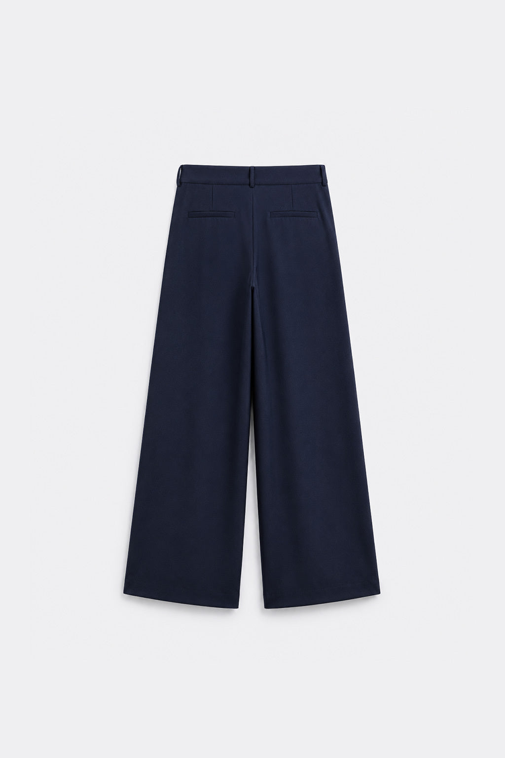 Pantalón Wide Leg Pliegues - Azul Marino