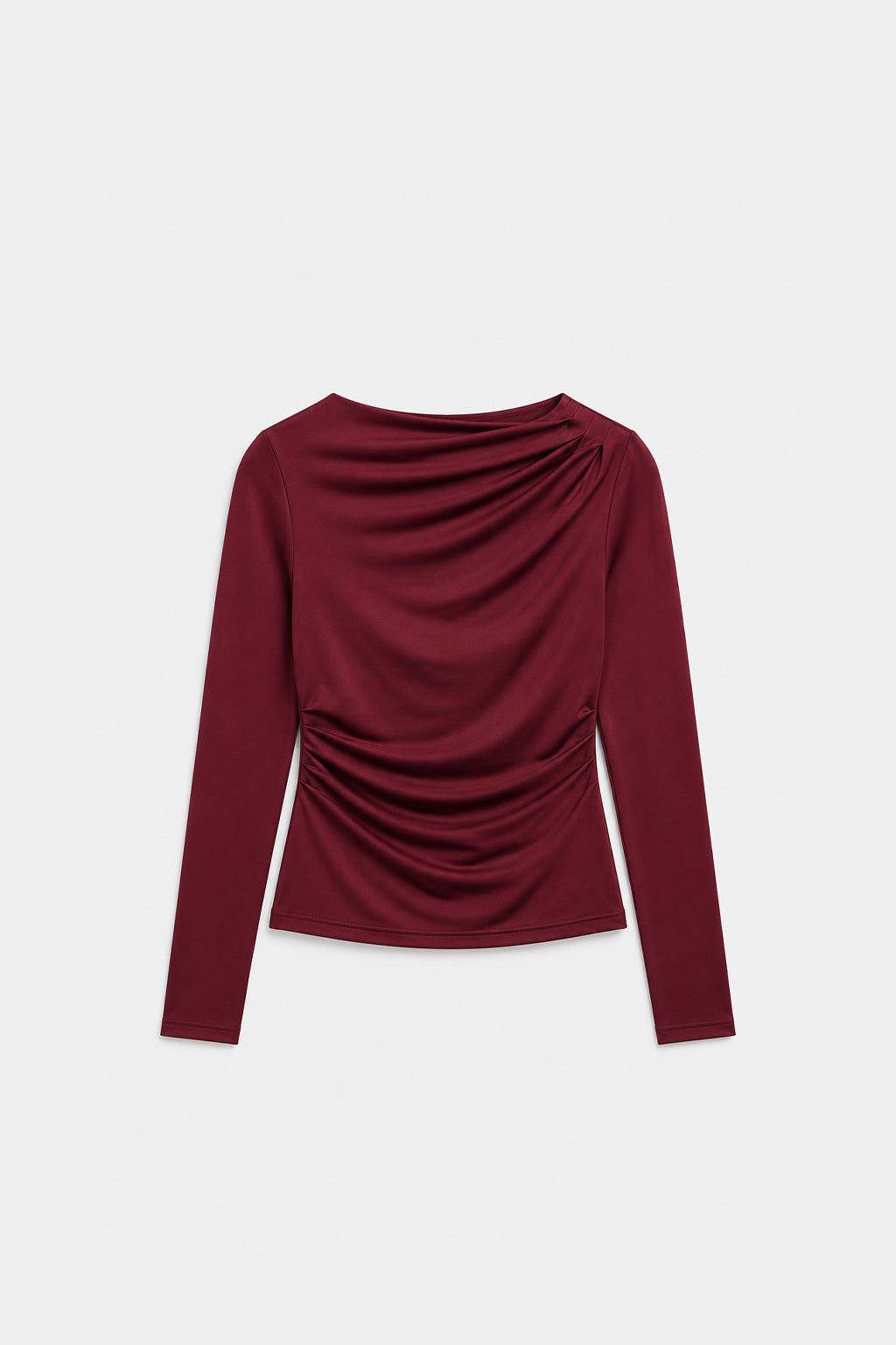 Top Drapeado Cuello Alto - Vino