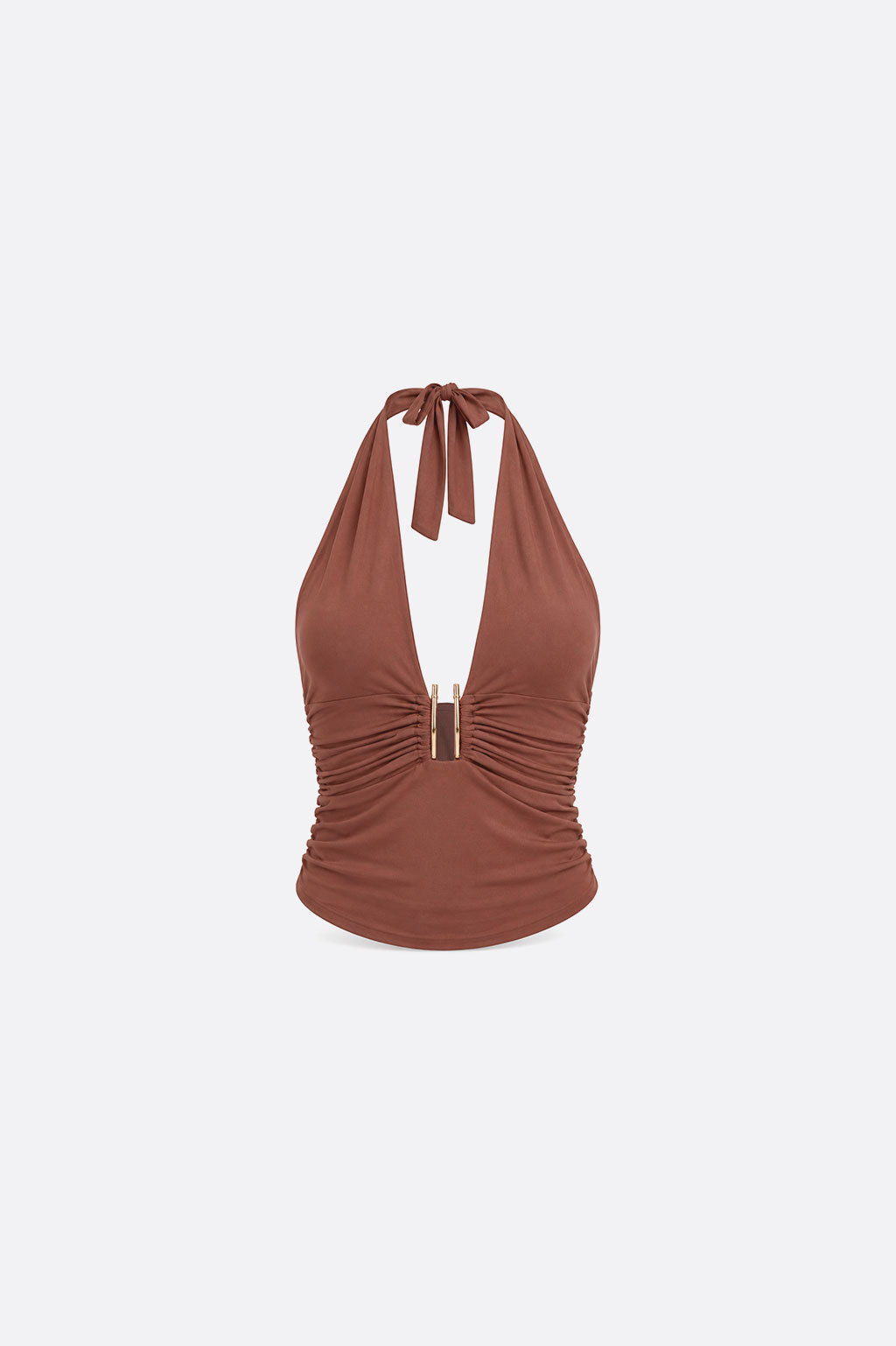 Top Halter Luxe - Marrón