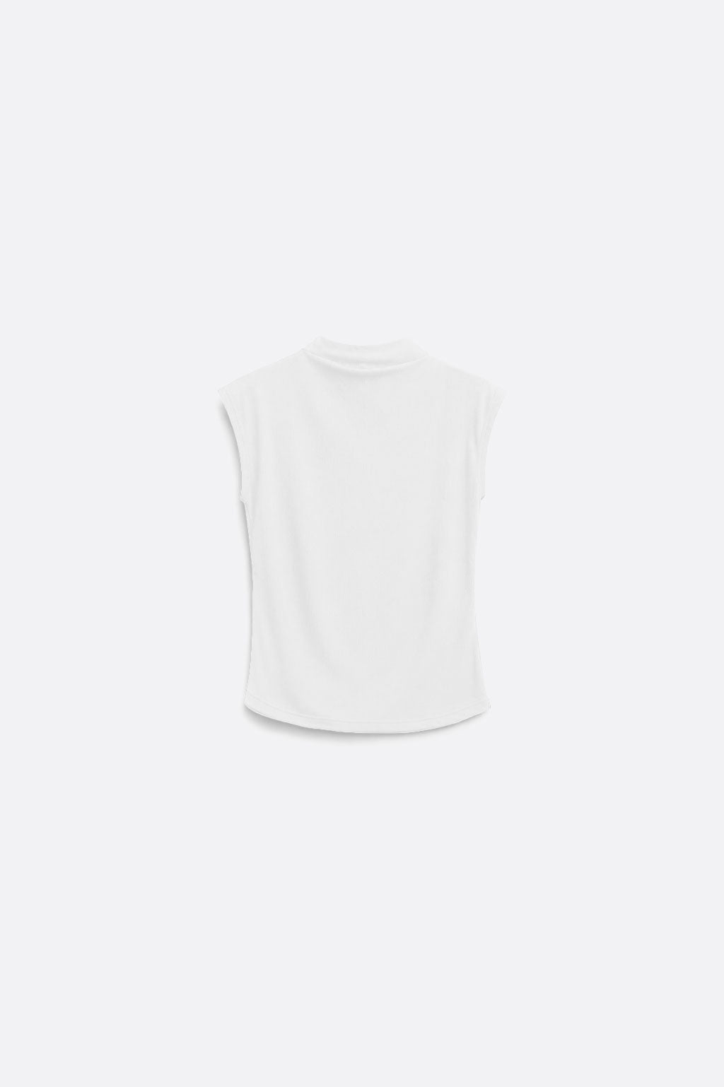 Top Cuello Alto Rib - Perla