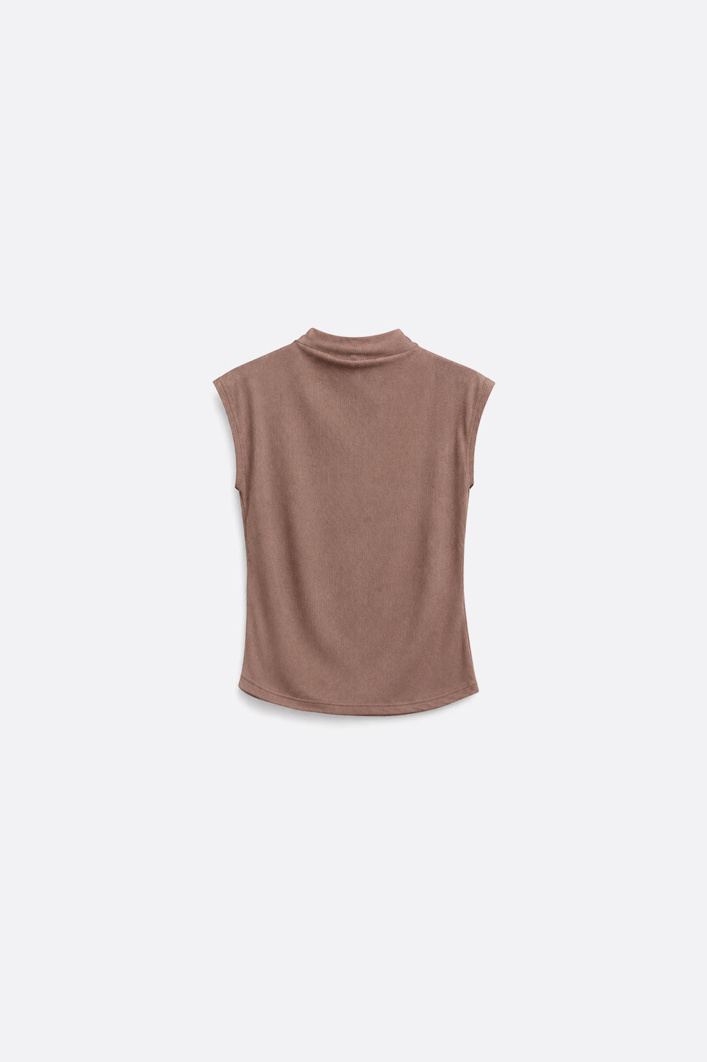 Top Cuello Alto Rib - Topo
