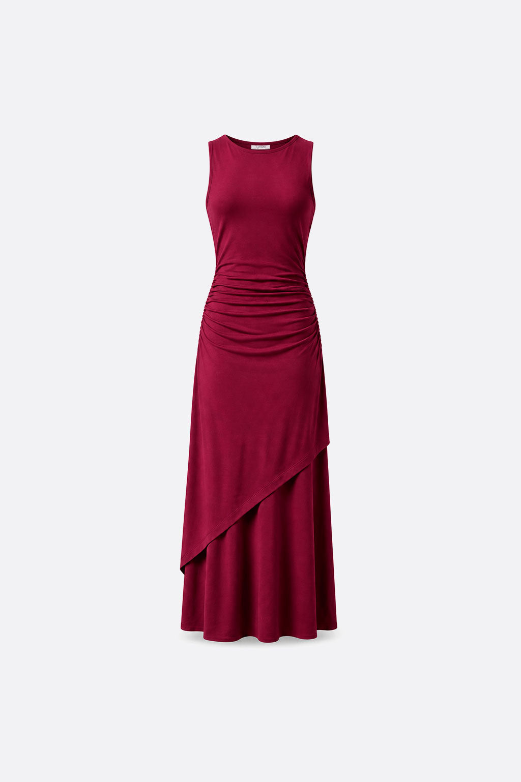 Vestido Midi Asimétrico - Vino