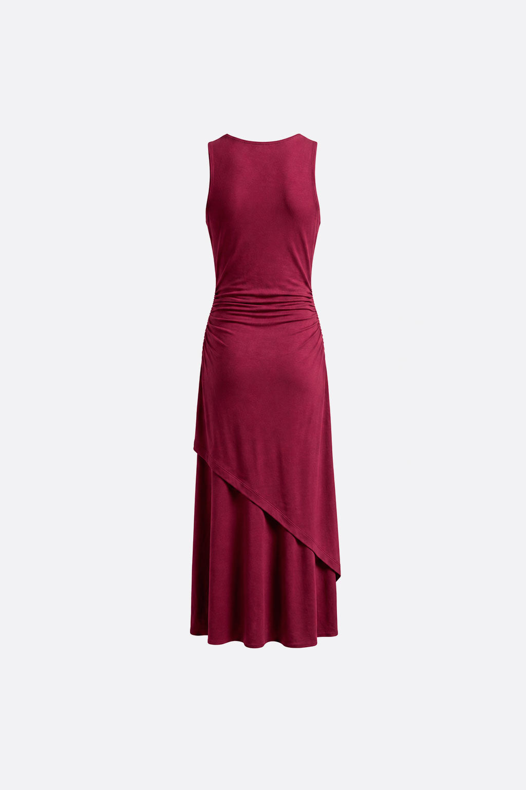 Vestido Midi Asimétrico - Vino