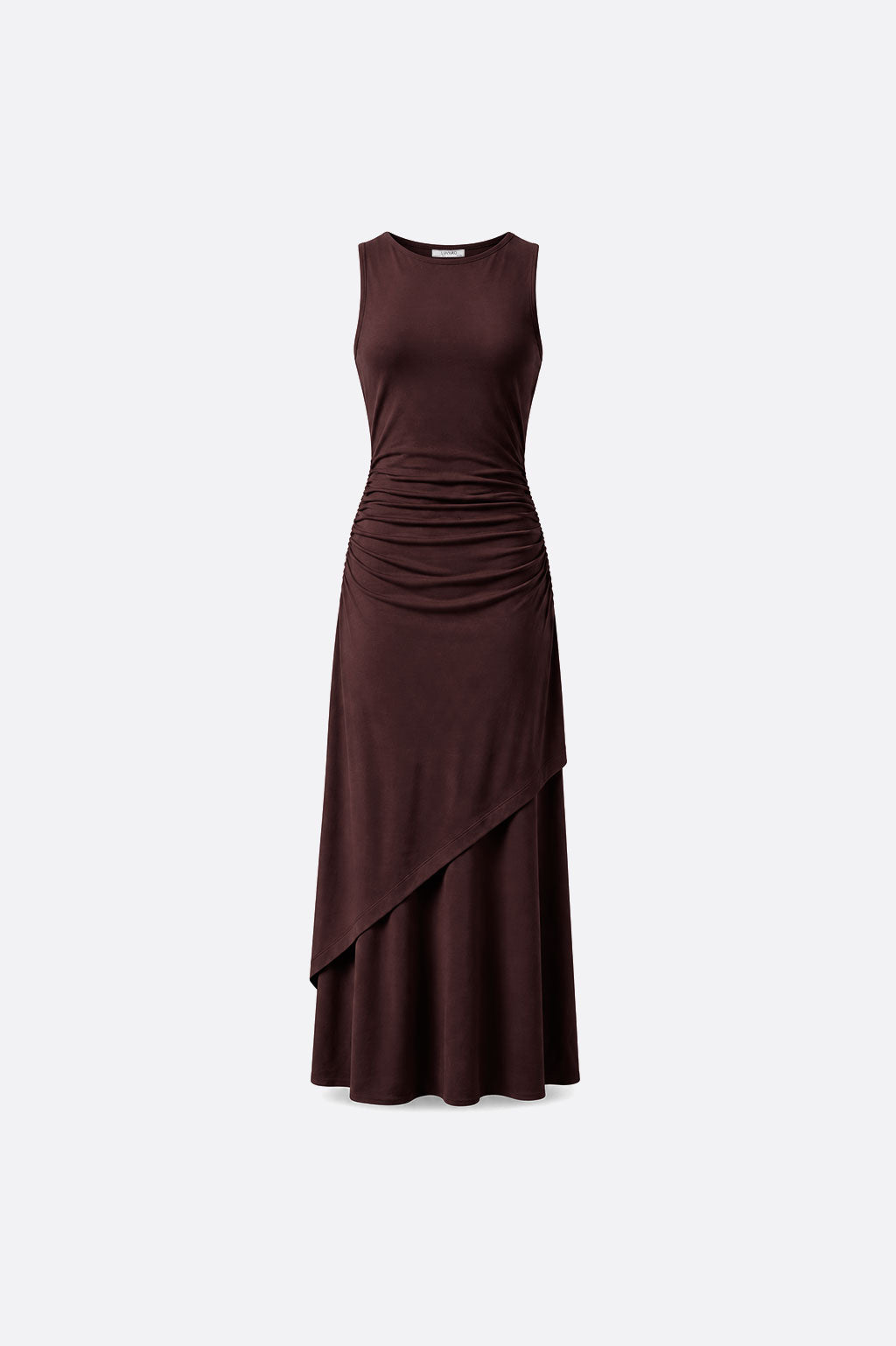 Vestido Midi Asimétrico - Marrón