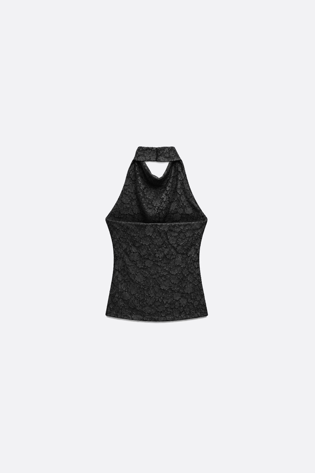 Top Halter Drapeado Textura - Negro