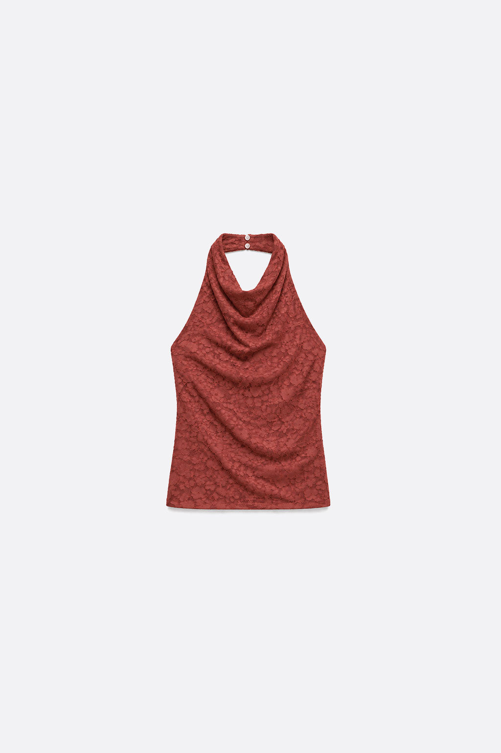 Top Halter Drapeado Textura - Terracota