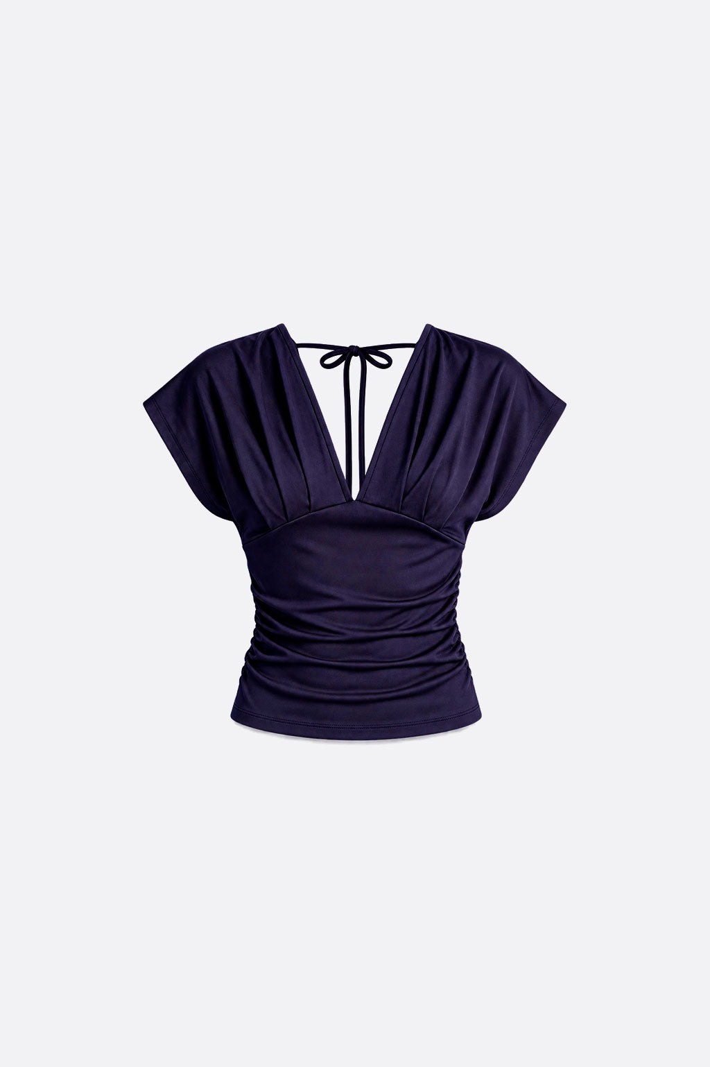 Top Drapeado Escote en V - Azul Índigo