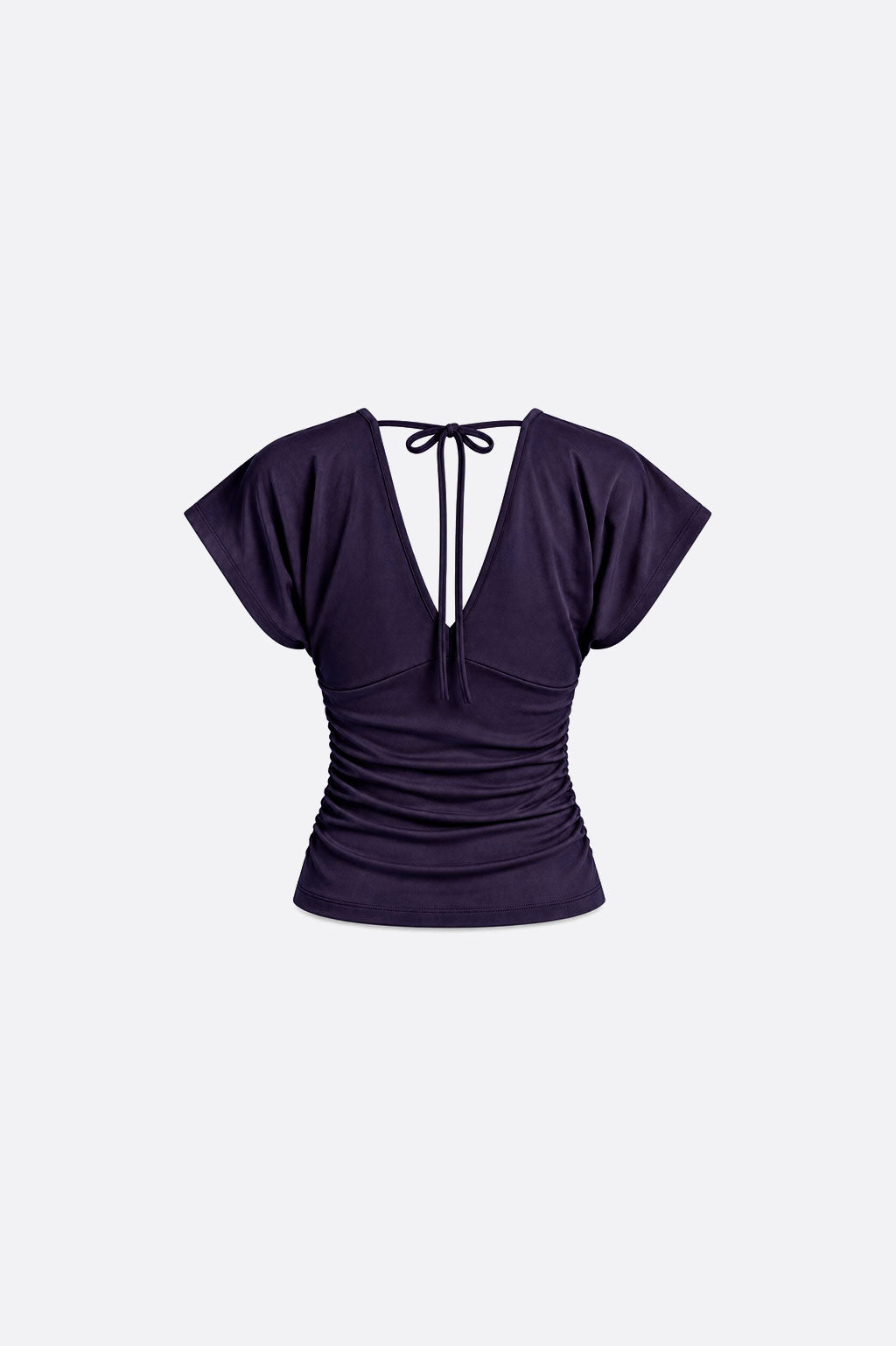 Top Drapeado Escote en V - Azul Índigo