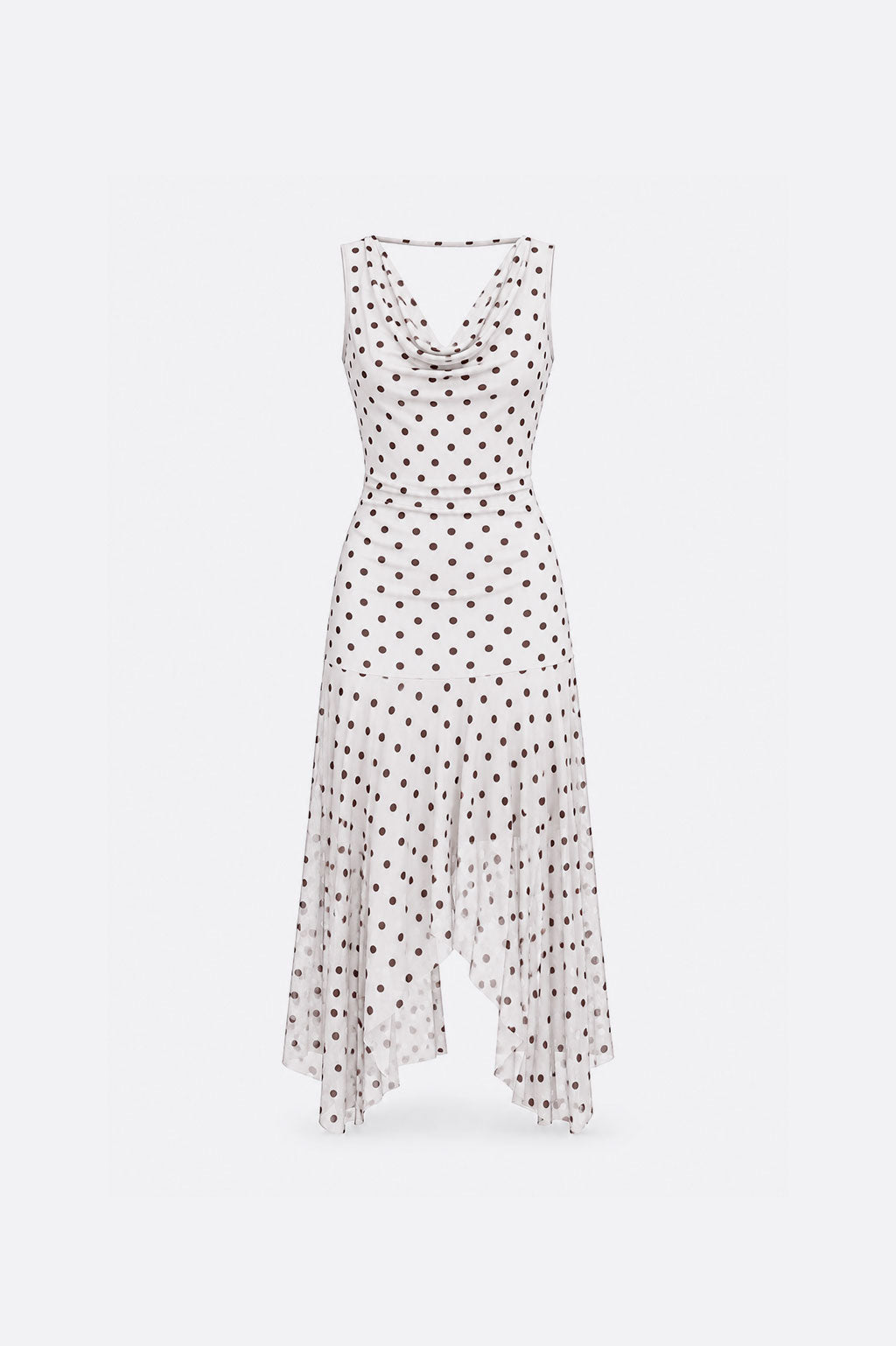 Vestido Drapeado Polka Dots - Perla