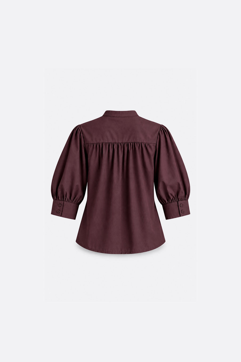 Blusa Manga Abullonada - Marrón