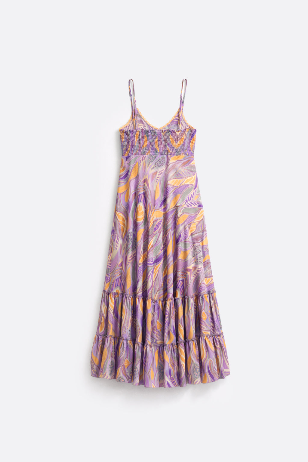 Vestido Largo Bordado - Lila