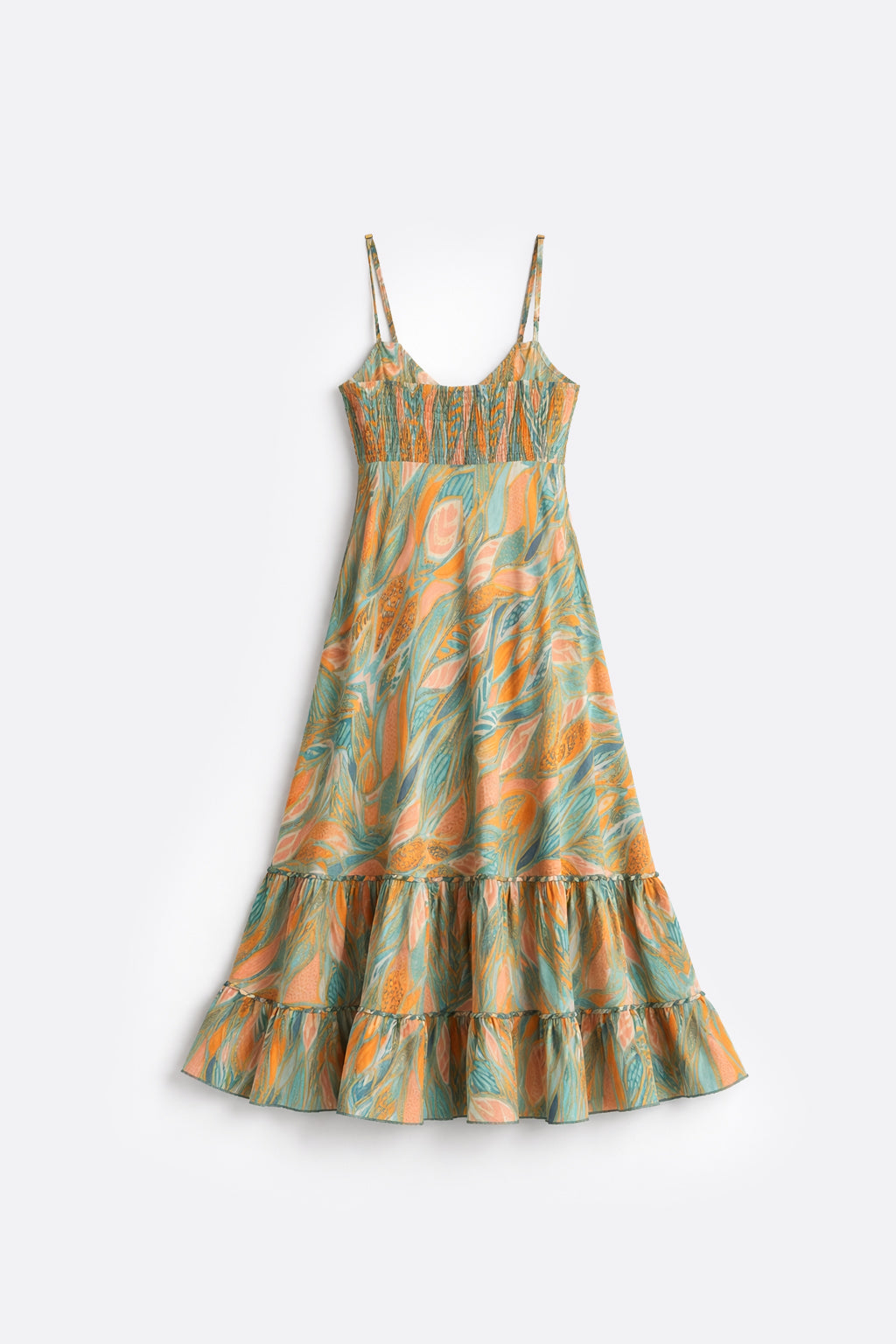 Vestido Largo Bordado - Verde Agua