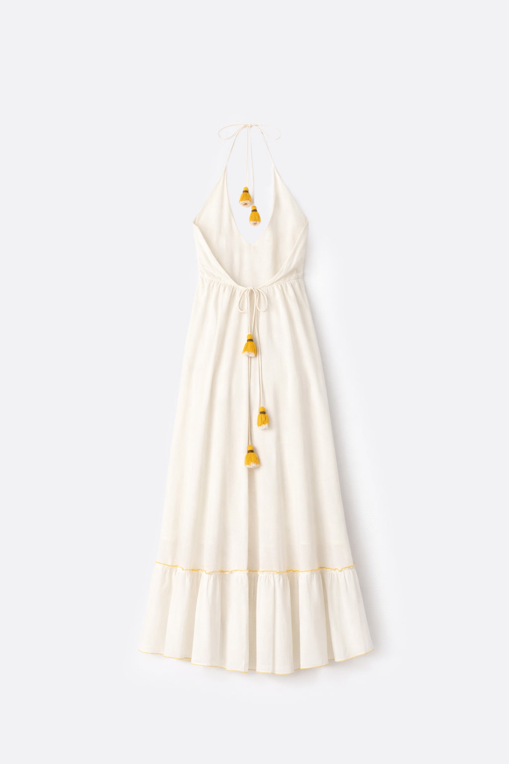 Vestido Largo Handmade - Blanco con Amarillo