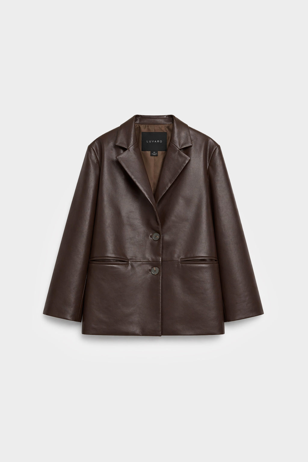 Blazer Leather Oversize - Marrón