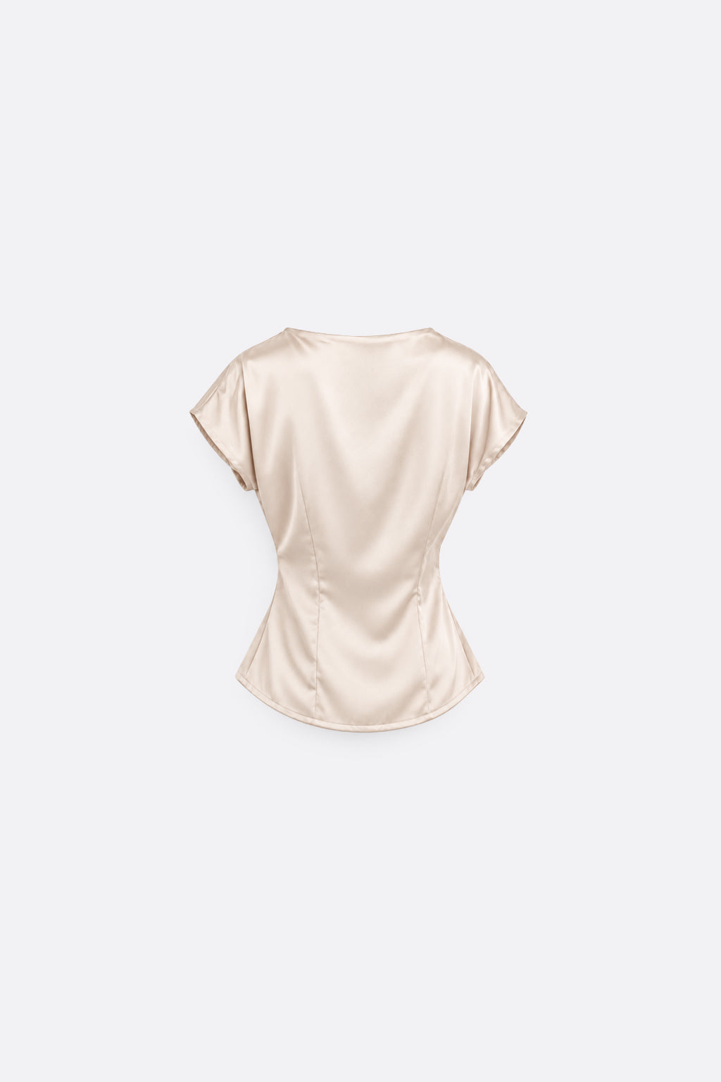 Blusa Cuello Alto con Cinturón - Beige