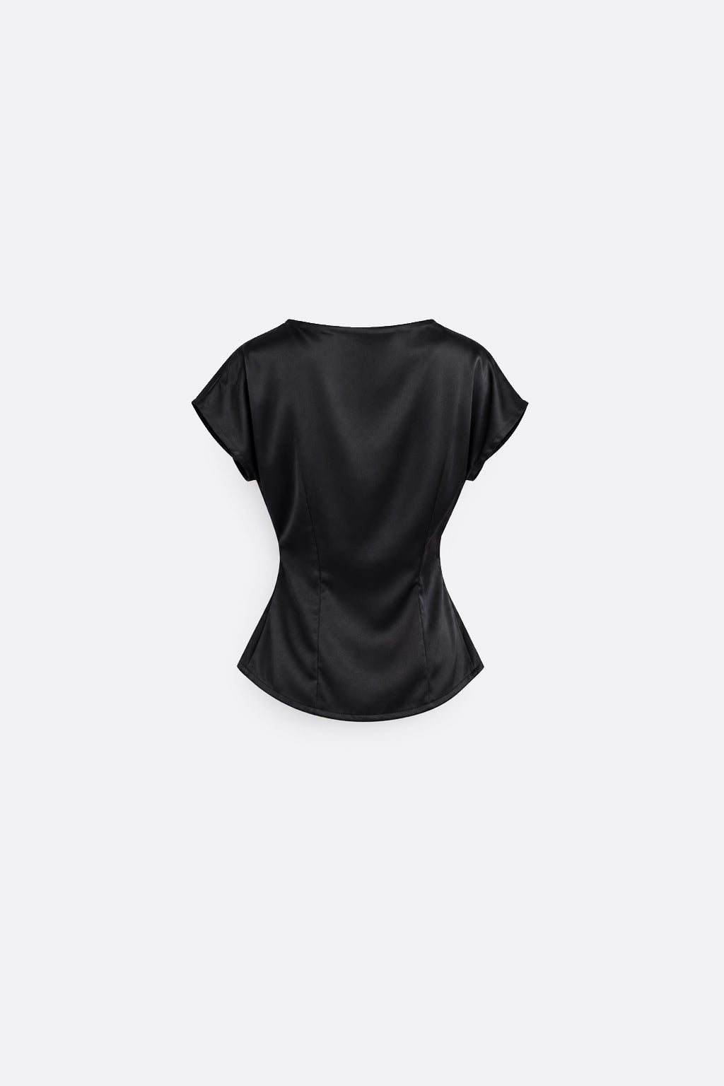 Blusa Cuello Alto con Cinturón - Negro