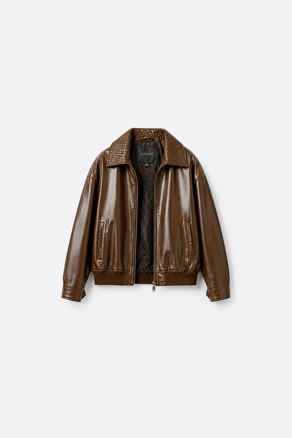 Casaca Leather Cuello Textura - Camel