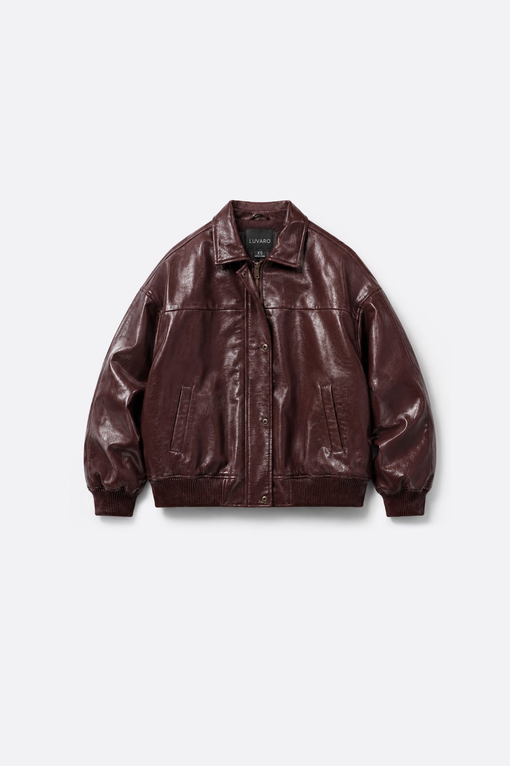 Casaca Leather Oversize - Burgundy