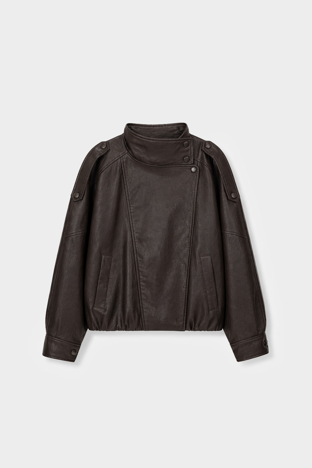 Casaca Leather Solapa - Marrón Oscuro