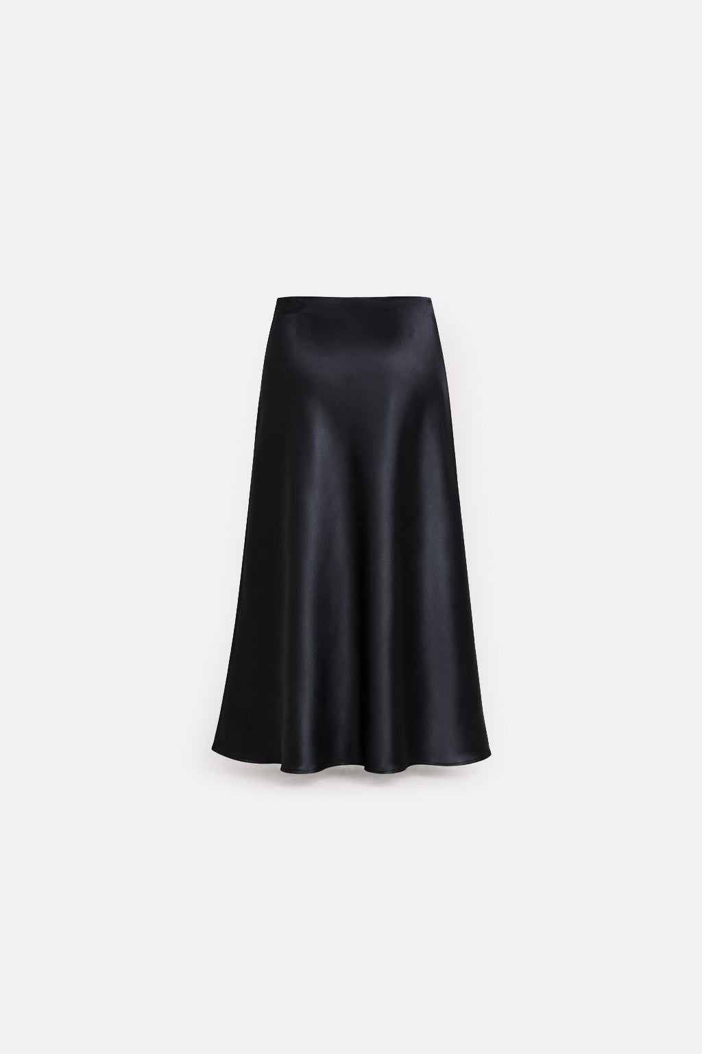 Falda Midi Satinada - Negro