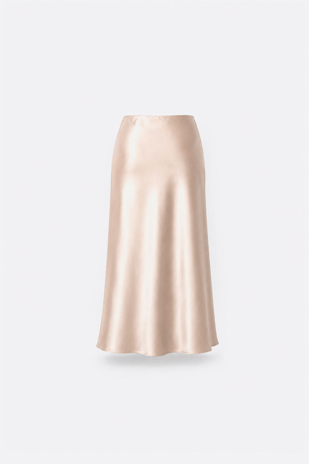 Falda Midi Satinada - Beige